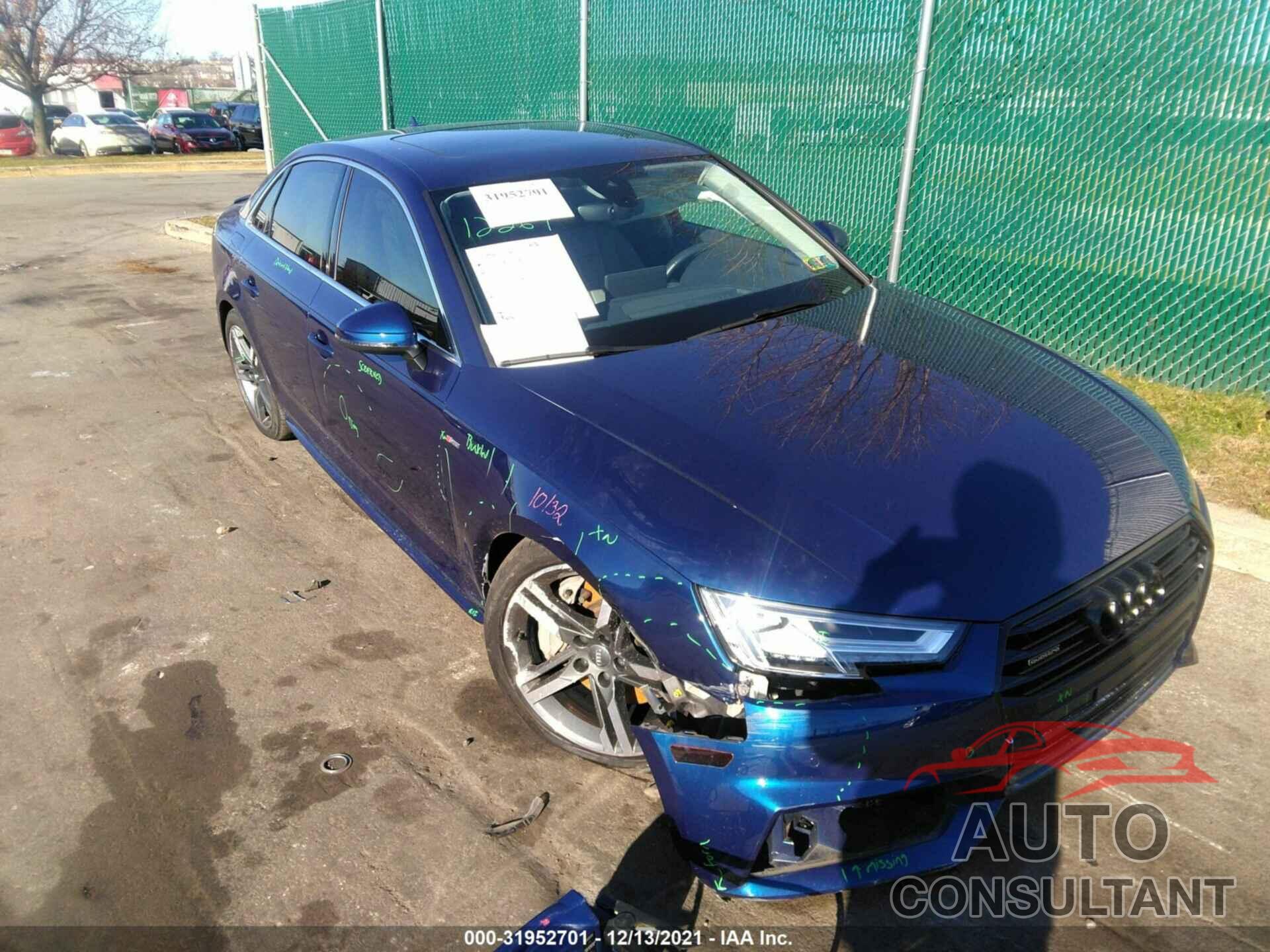 AUDI A4 2018 - WAUENAF45JA037481