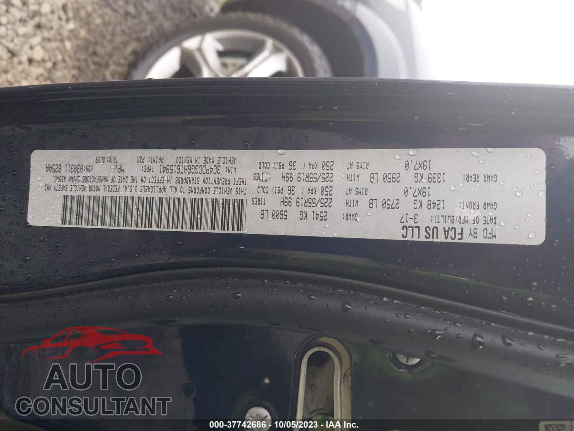 DODGE JOURNEY 2017 - 3C4PDDGG6HT615941