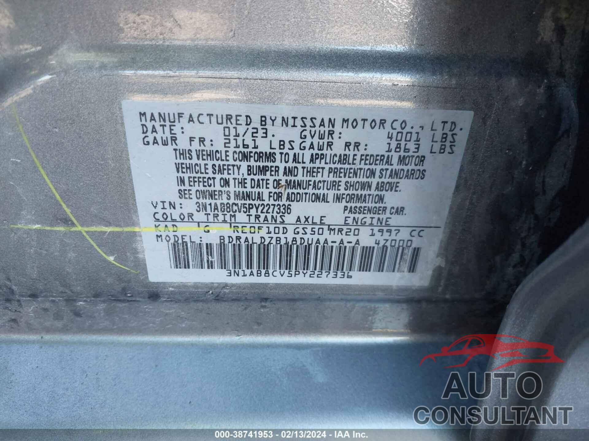 NISSAN SENTRA 2023 - 3N1AB8CV5PY227336