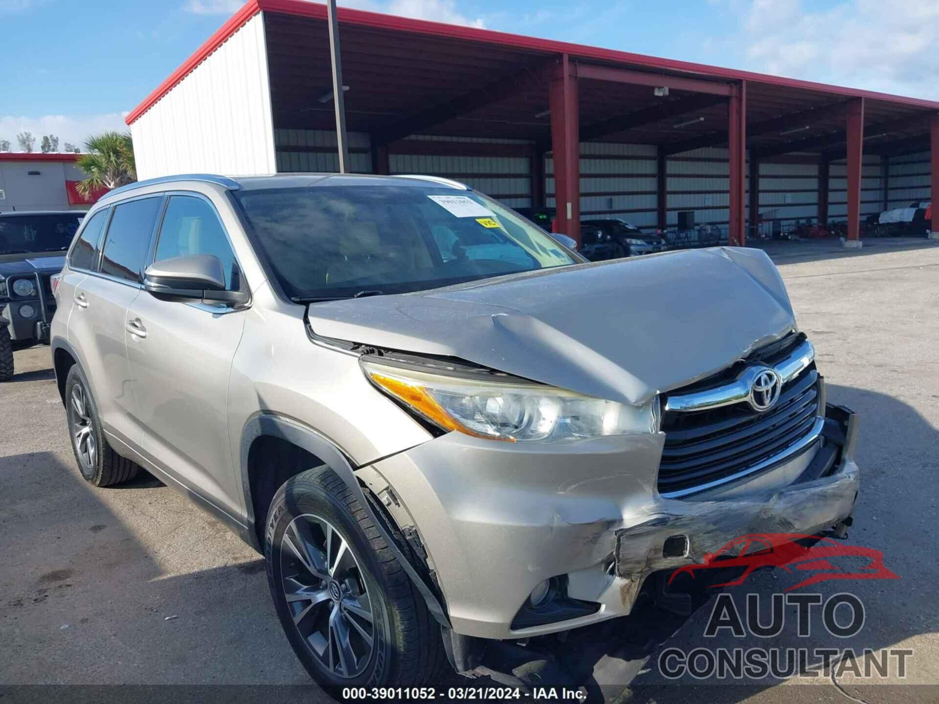 TOYOTA HIGHLANDER 2016 - 5TDKKRFHXGS149690