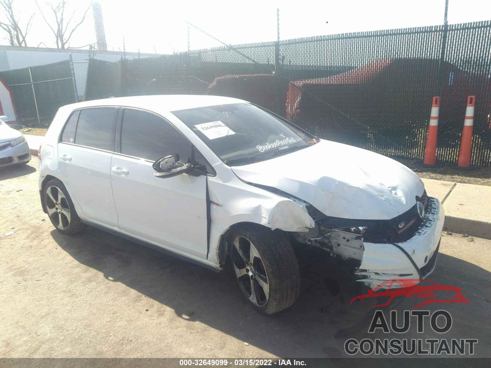 VOLKSWAGEN GOLF GTI 2017 - 3VW4T7AU2HM037494