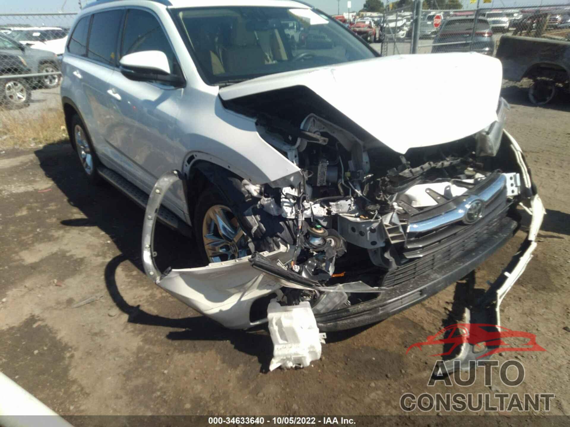 TOYOTA HIGHLANDER 2016 - 5TDDKRFH1GS328726
