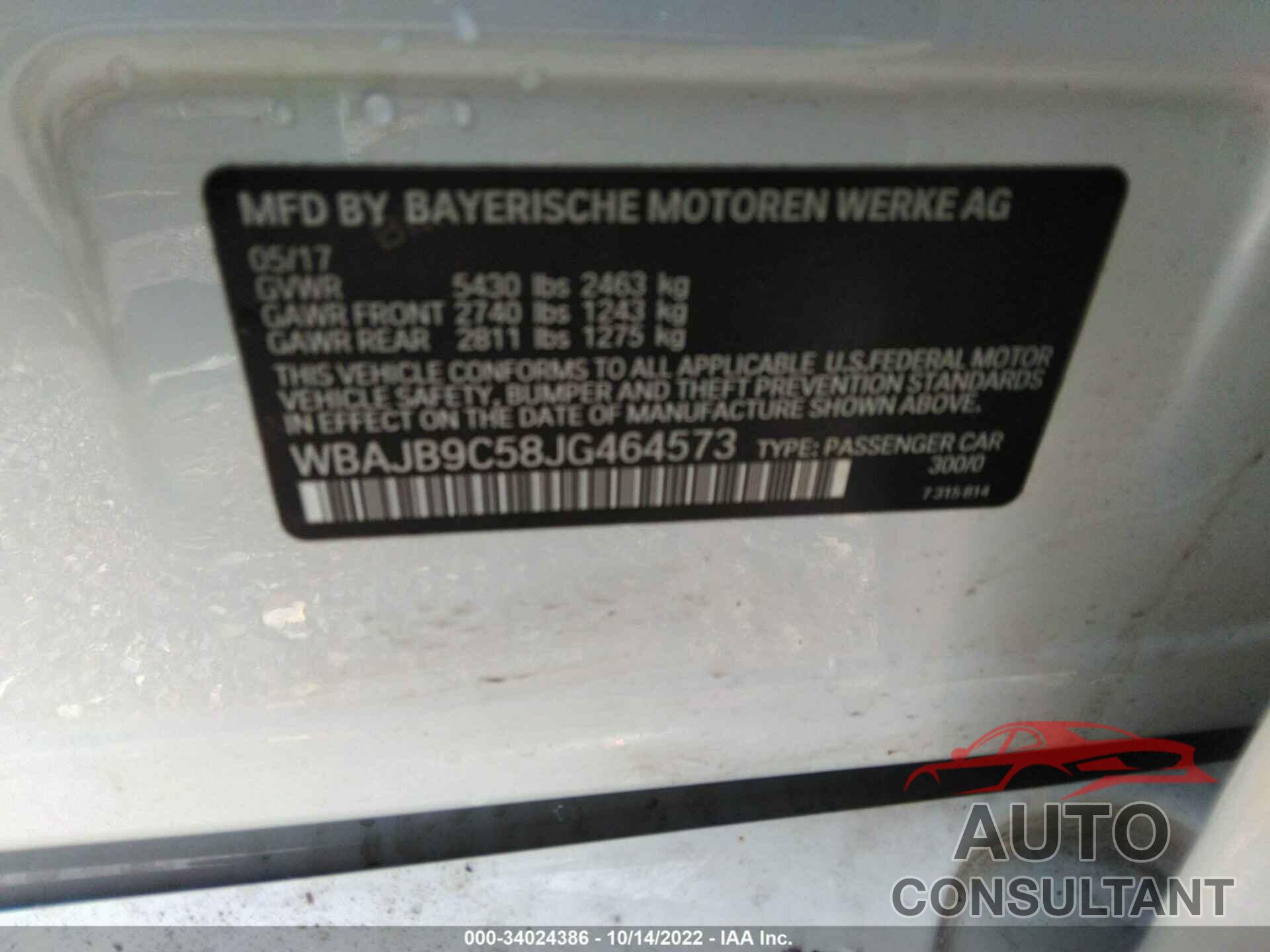 BMW M550I 2018 - WBAJB9C58JG464573