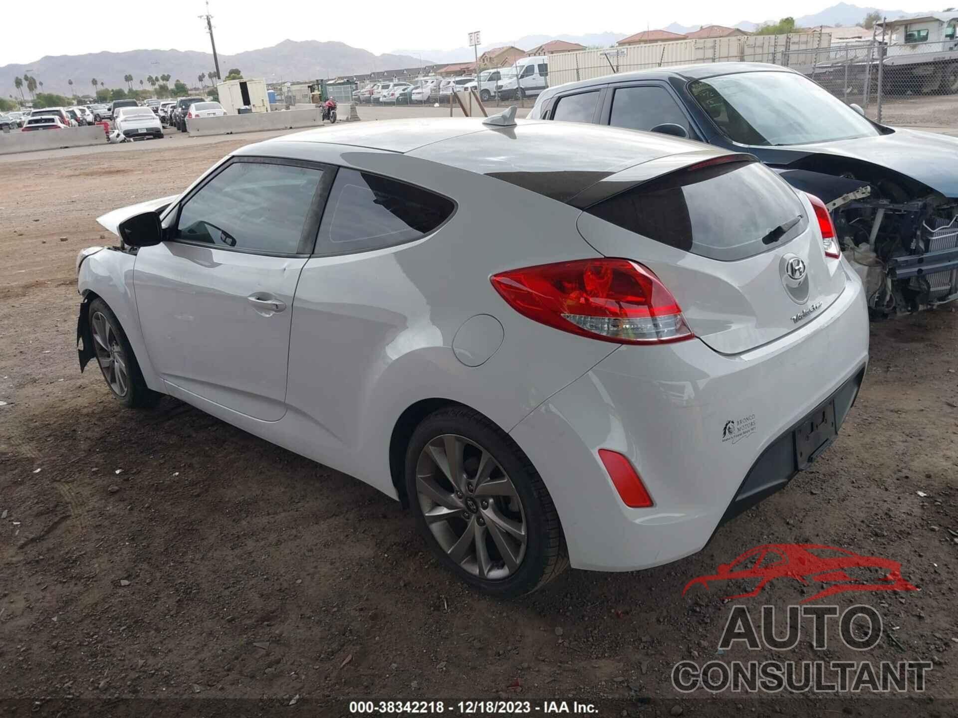 HYUNDAI VELOSTER 2017 - KMHTC6AD1HU313101