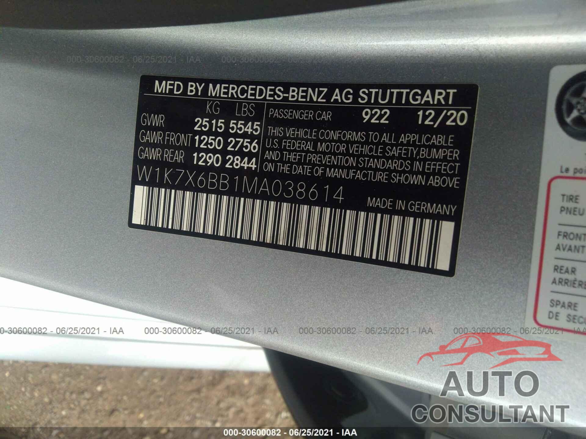 MERCEDES-BENZ AMG GT 2021 - W1K7X6BB1MA038614