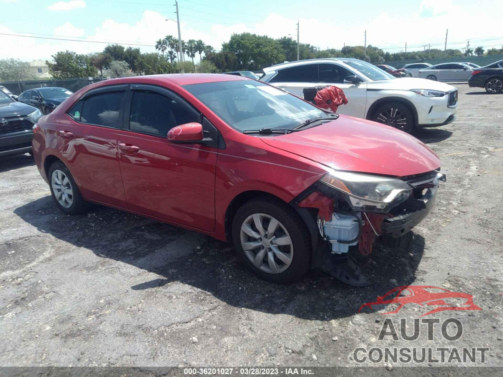 TOYOTA COROLLA 2015 - 2T1BURHEXFC426360