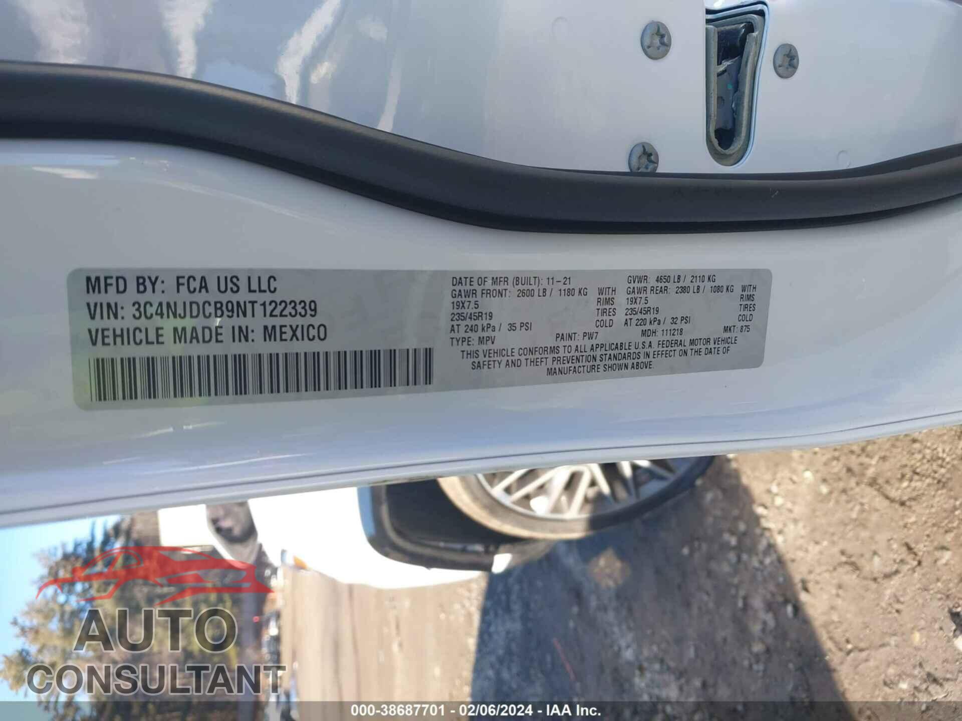 JEEP COMPASS 2022 - 3C4NJDCB9NT122339