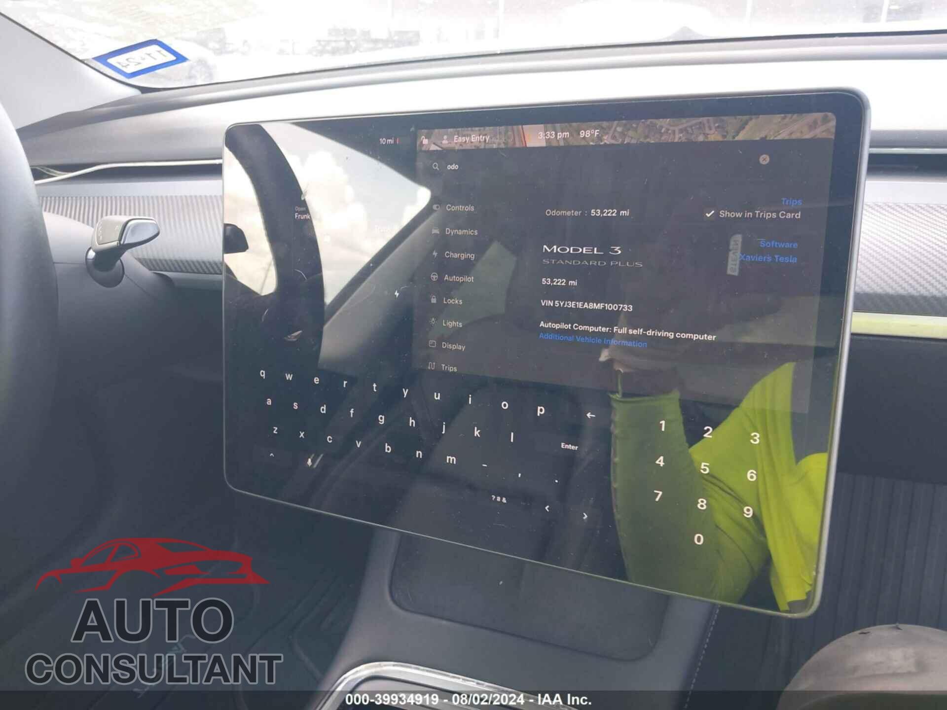 TESLA MODEL 3 2021 - 5YJ3E1EA8MF100733