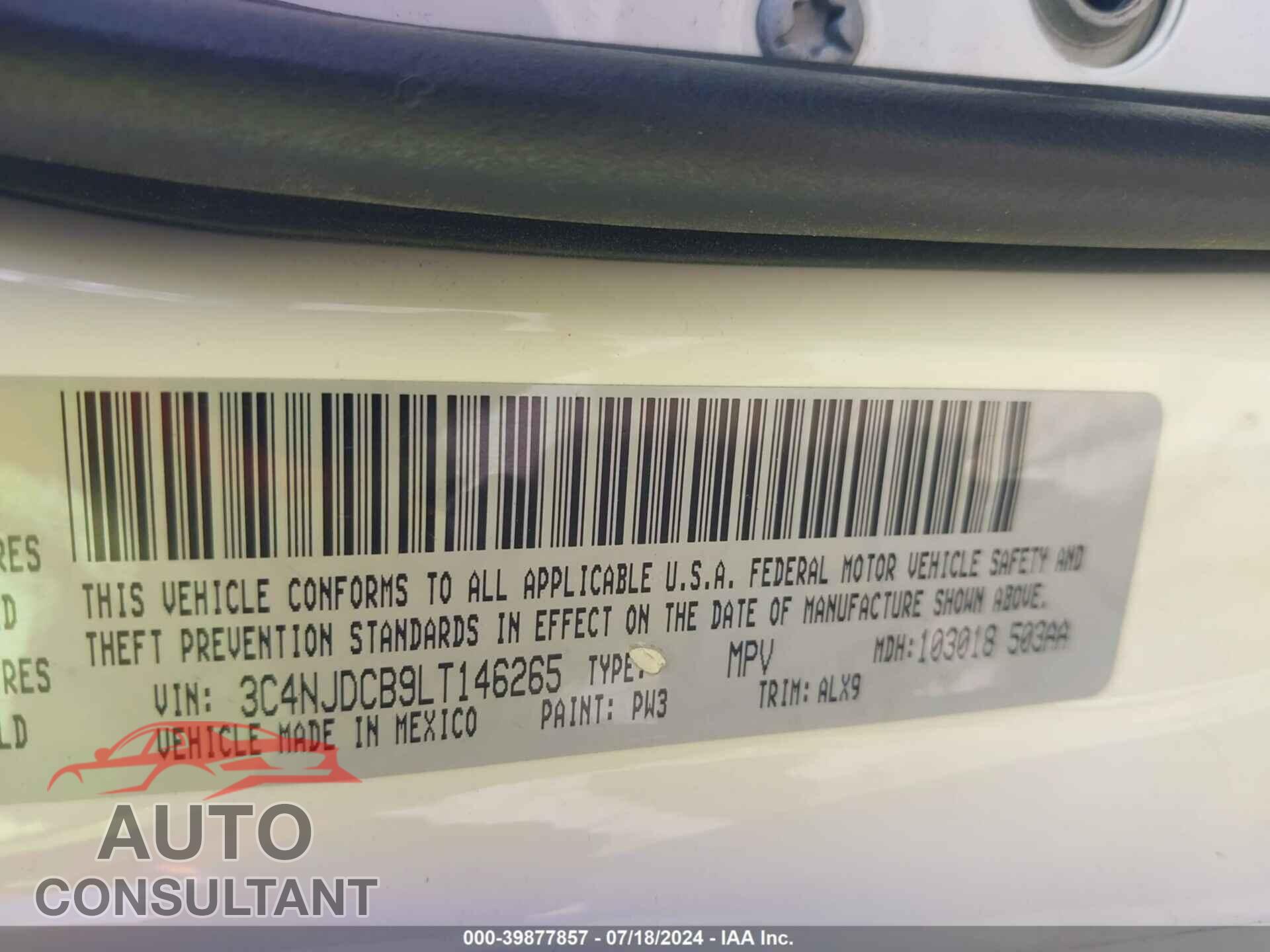 JEEP COMPASS 2020 - 3C4NJDCB9LT146265