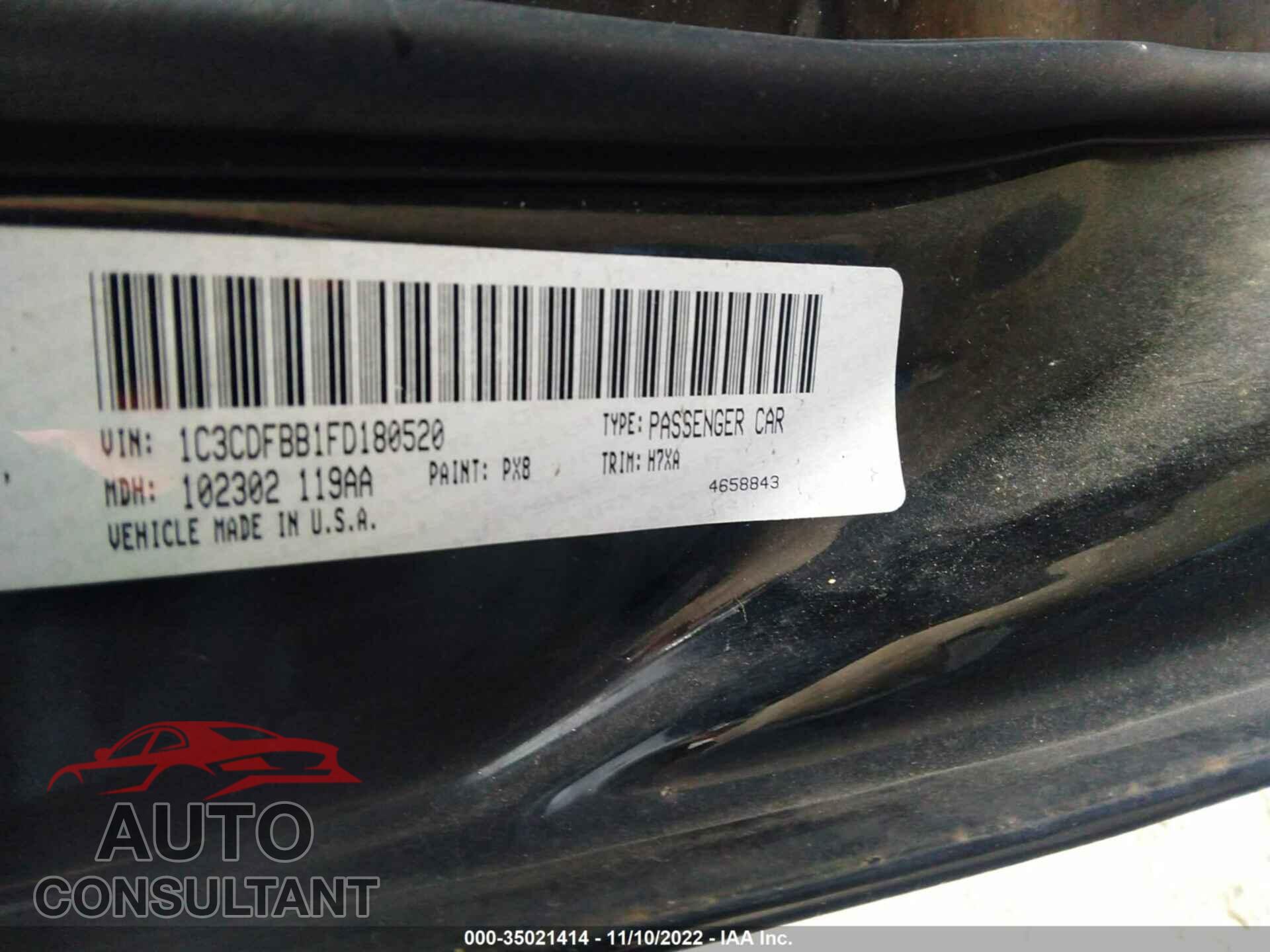 DODGE DART 2015 - 1C3CDFBB1FD180520