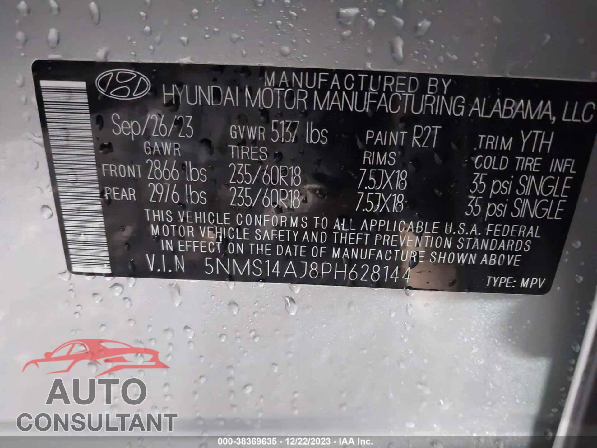 HYUNDAI SANTA FE 2023 - 5NMS14AJ8PH628144
