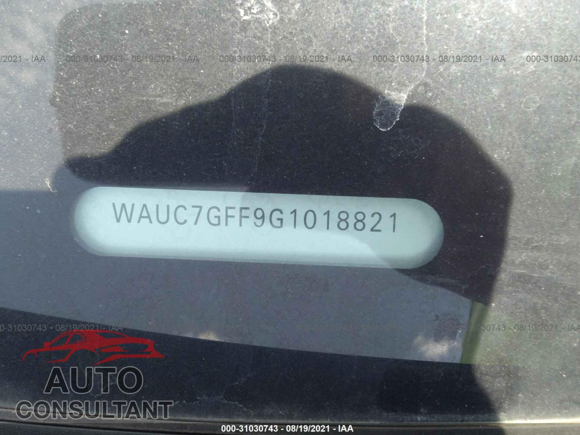 AUDI A3 2016 - WAUC7GFF9G1018821