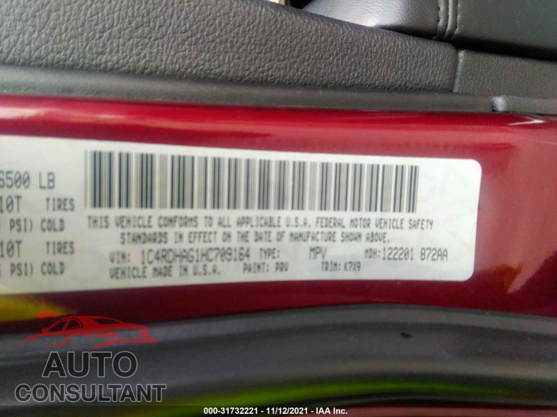 DODGE DURANGO 2017 - 1C4RDHAG1HC709164