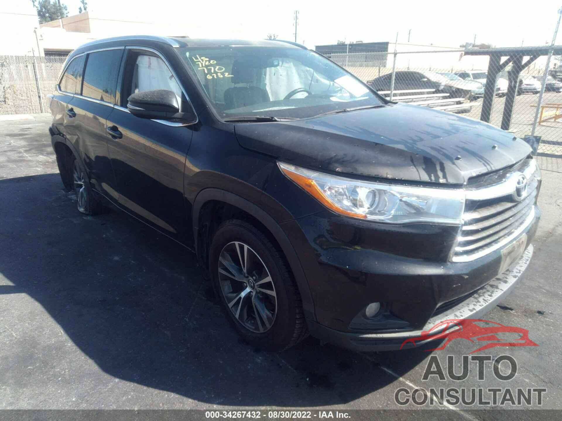 TOYOTA HIGHLANDER 2016 - 5TDKKRFH7GS176782