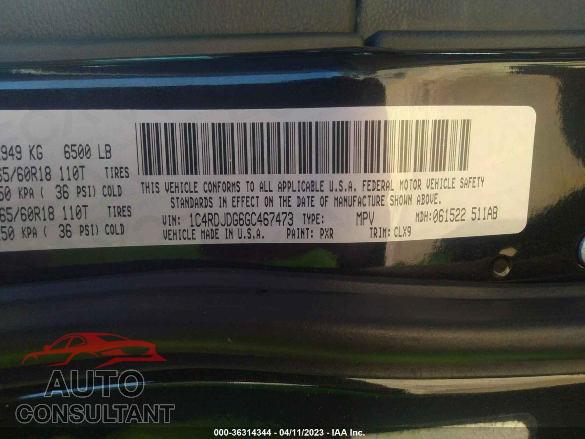 DODGE DURANGO 2016 - 1C4RDJDG6GC467473