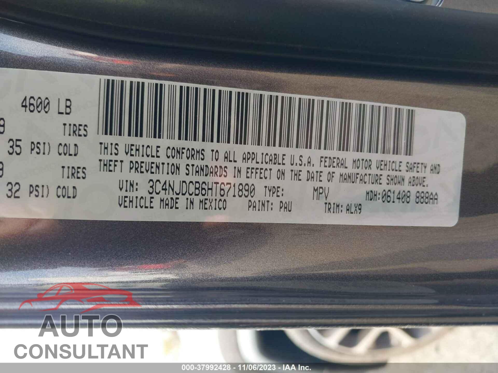 JEEP COMPASS 2017 - 3C4NJDCB6HT671890