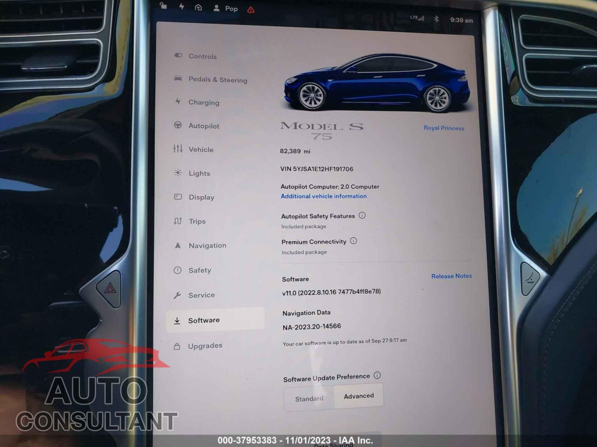 TESLA MODEL S 2017 - 5YJSA1E12HF191706