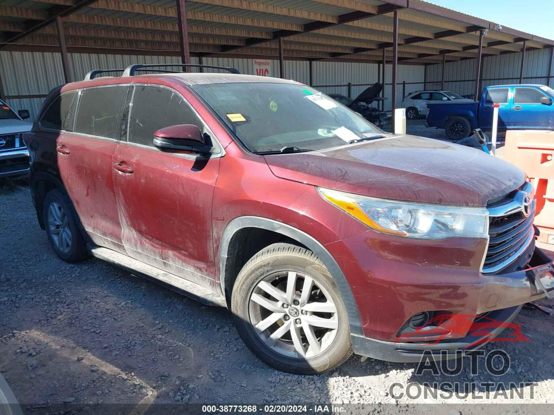 TOYOTA HIGHLANDER 2016 - 5TDBKRFH0GS346366