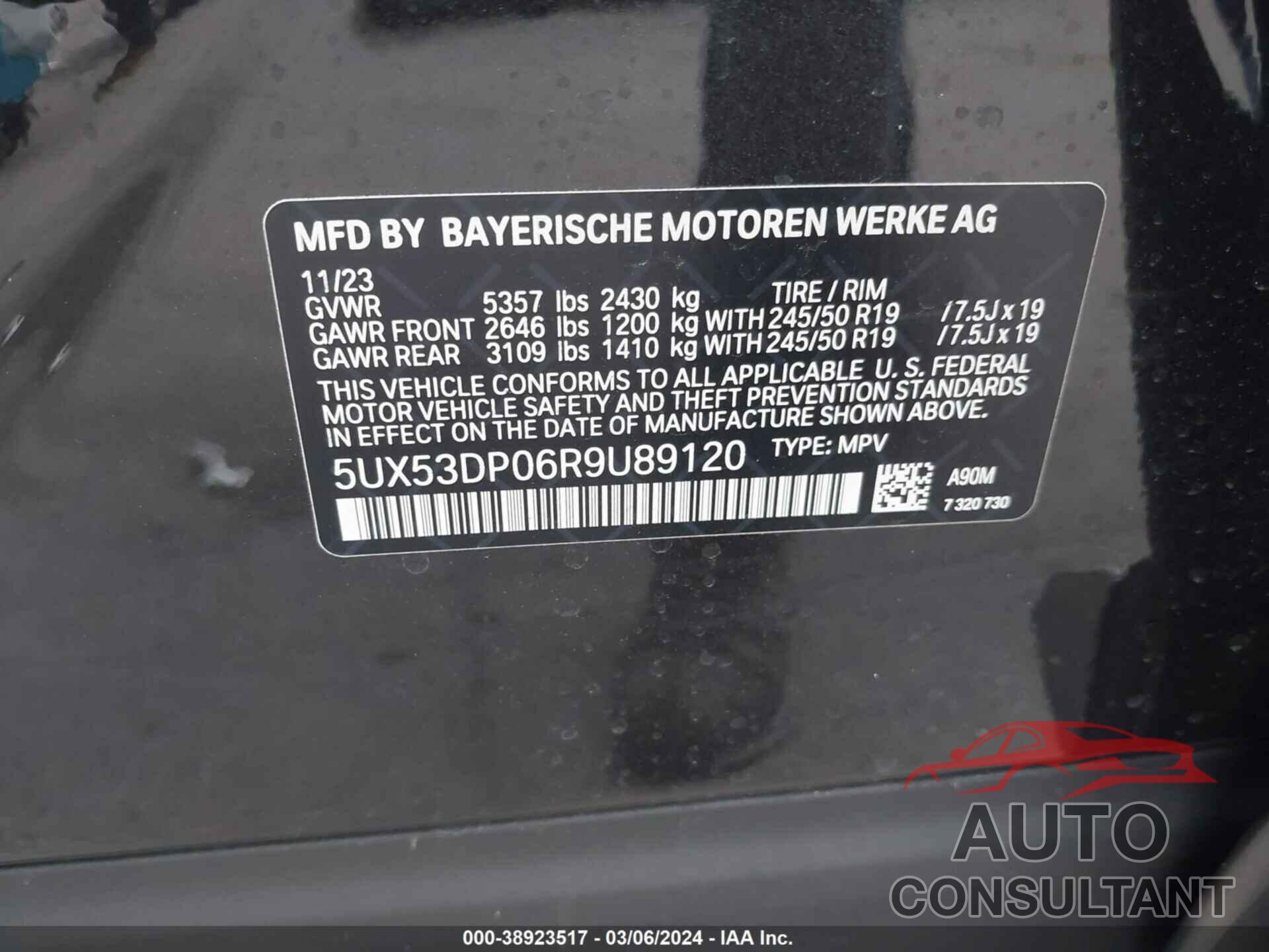 BMW X3 2024 - 5UX53DP06R9U89120