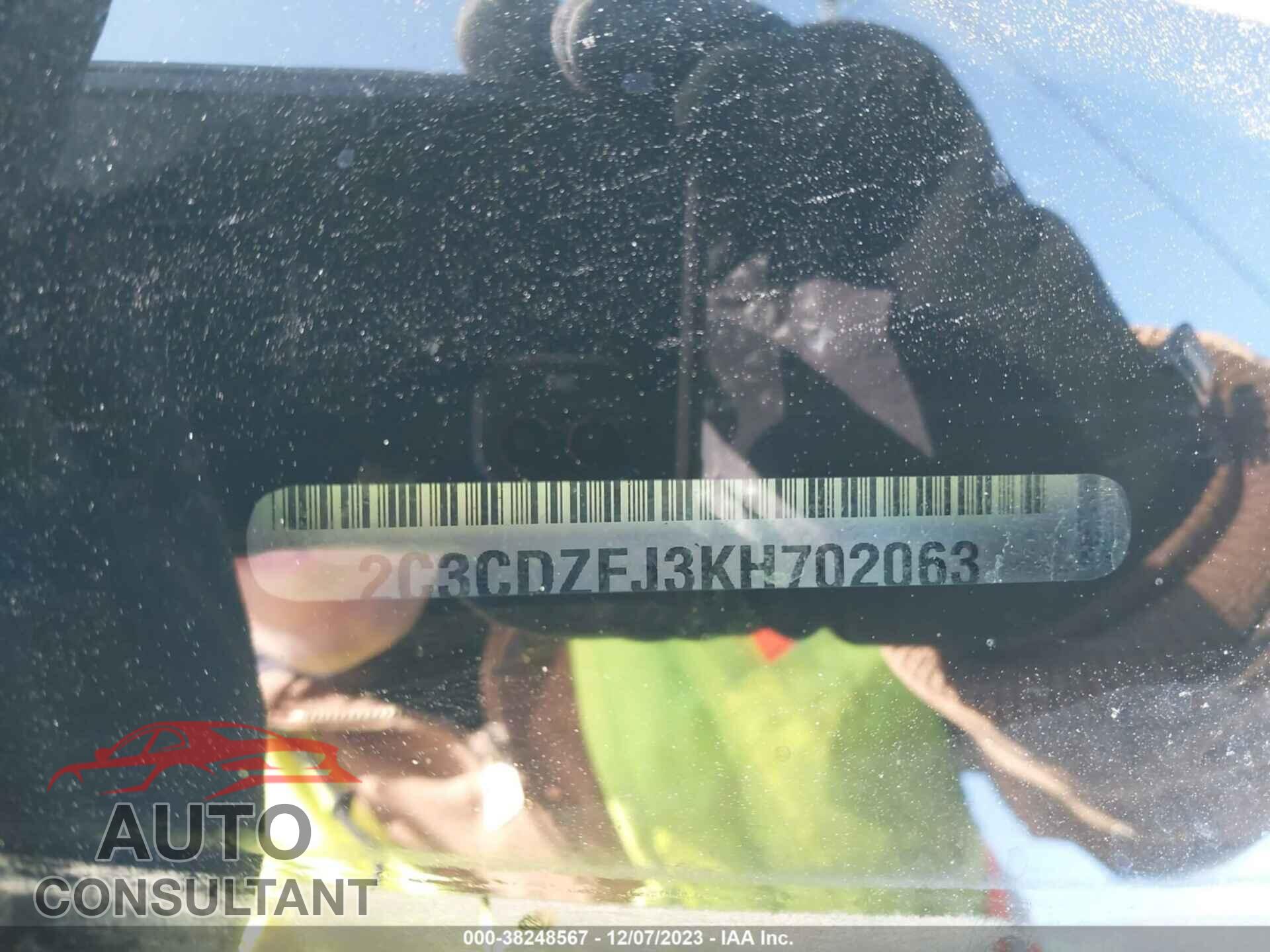 DODGE CHALLENGER 2019 - 2C3CDZFJ3KH702063