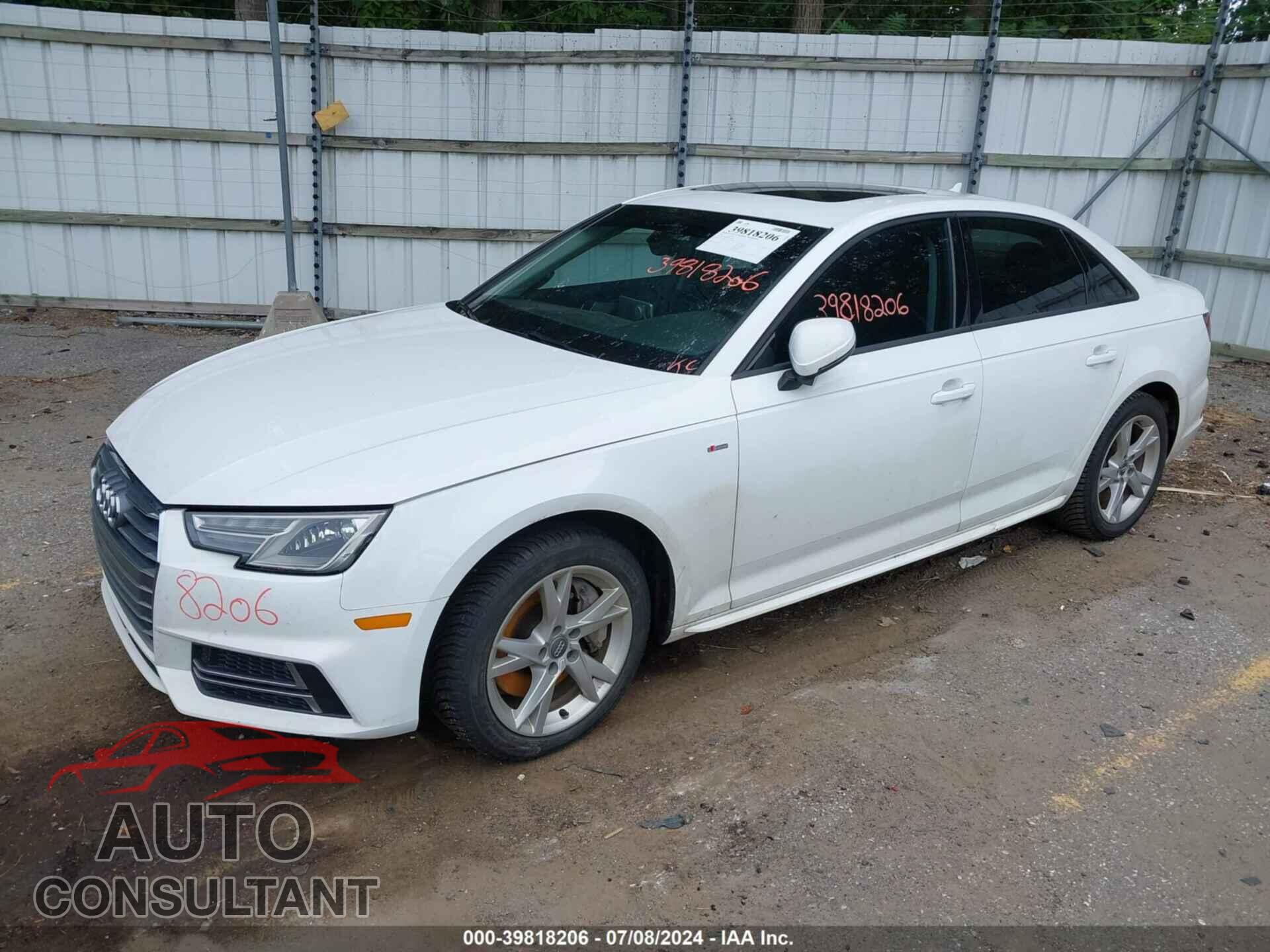 AUDI A4 2018 - WAUDNAF42JA210076