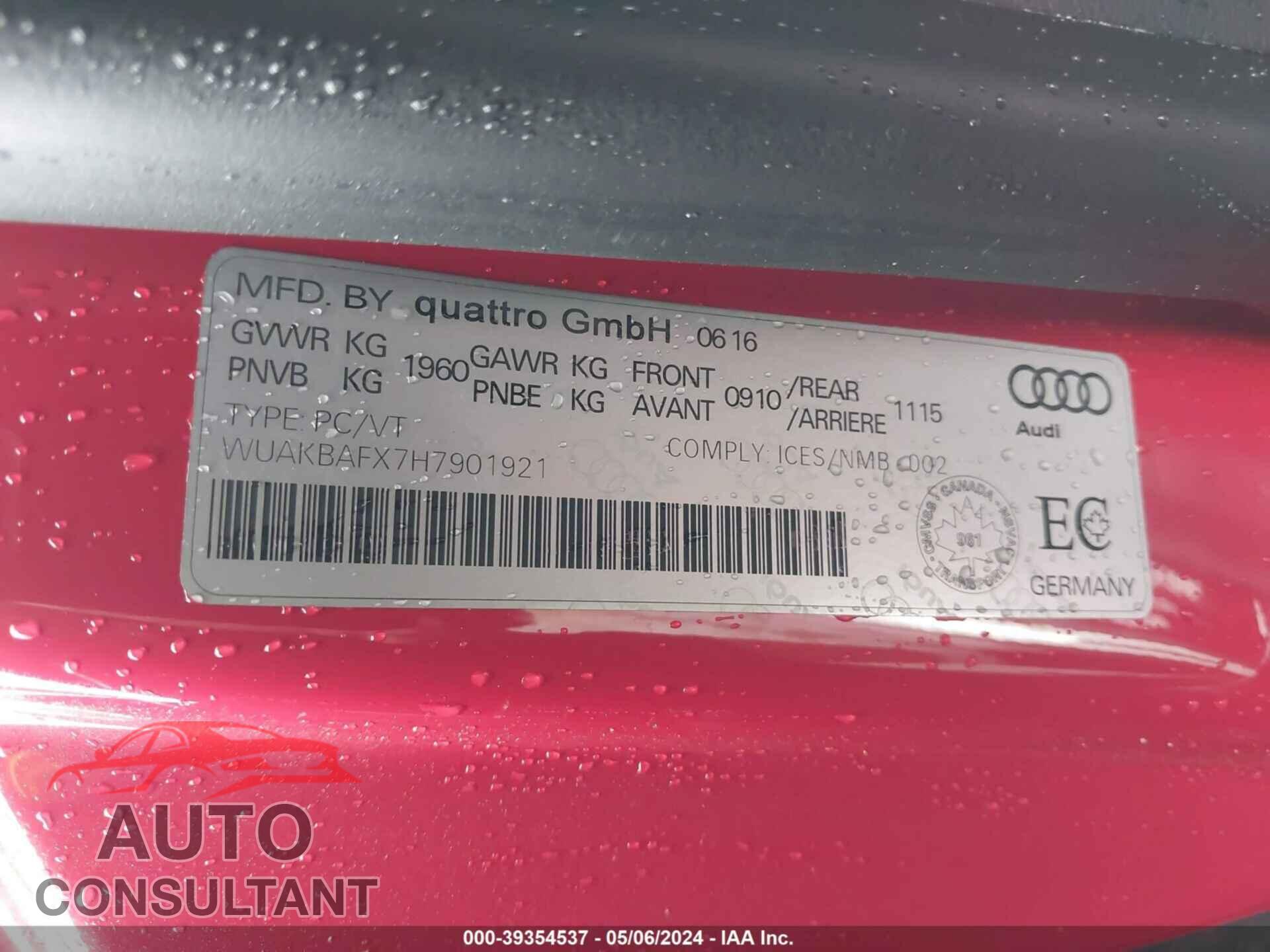 AUDI R8 2017 - WUAKBAFX7H7901921