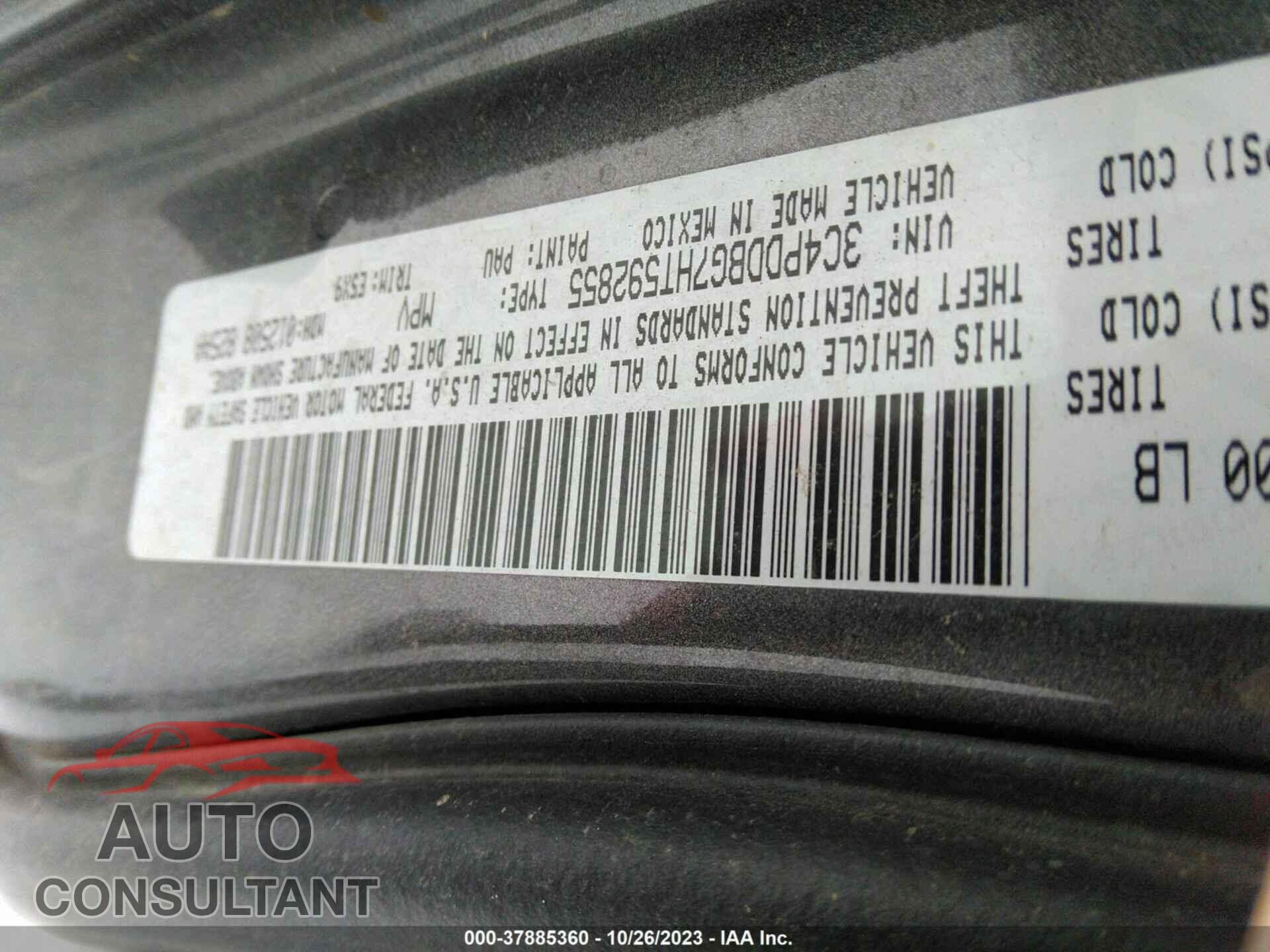 DODGE JOURNEY 2017 - 3C4PDDBG7HT592855