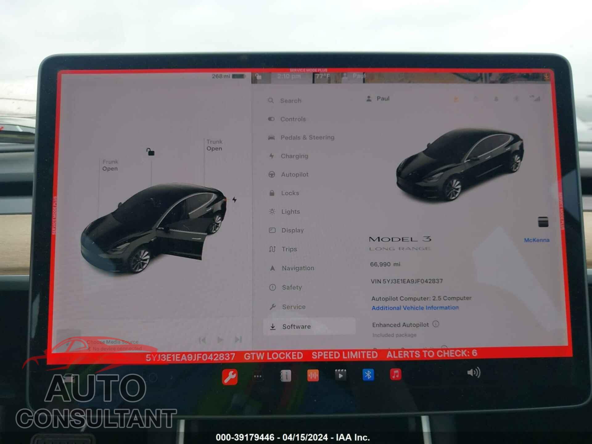 TESLA MODEL 3 2018 - 5YJ3E1EA9JF042837