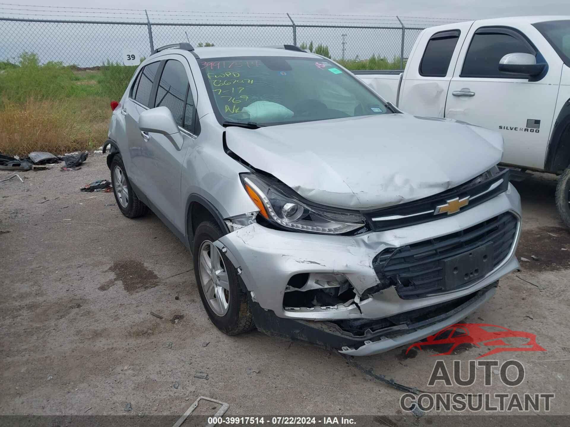 CHEVROLET TRAX 2019 - KL7CJLSB6KB889501