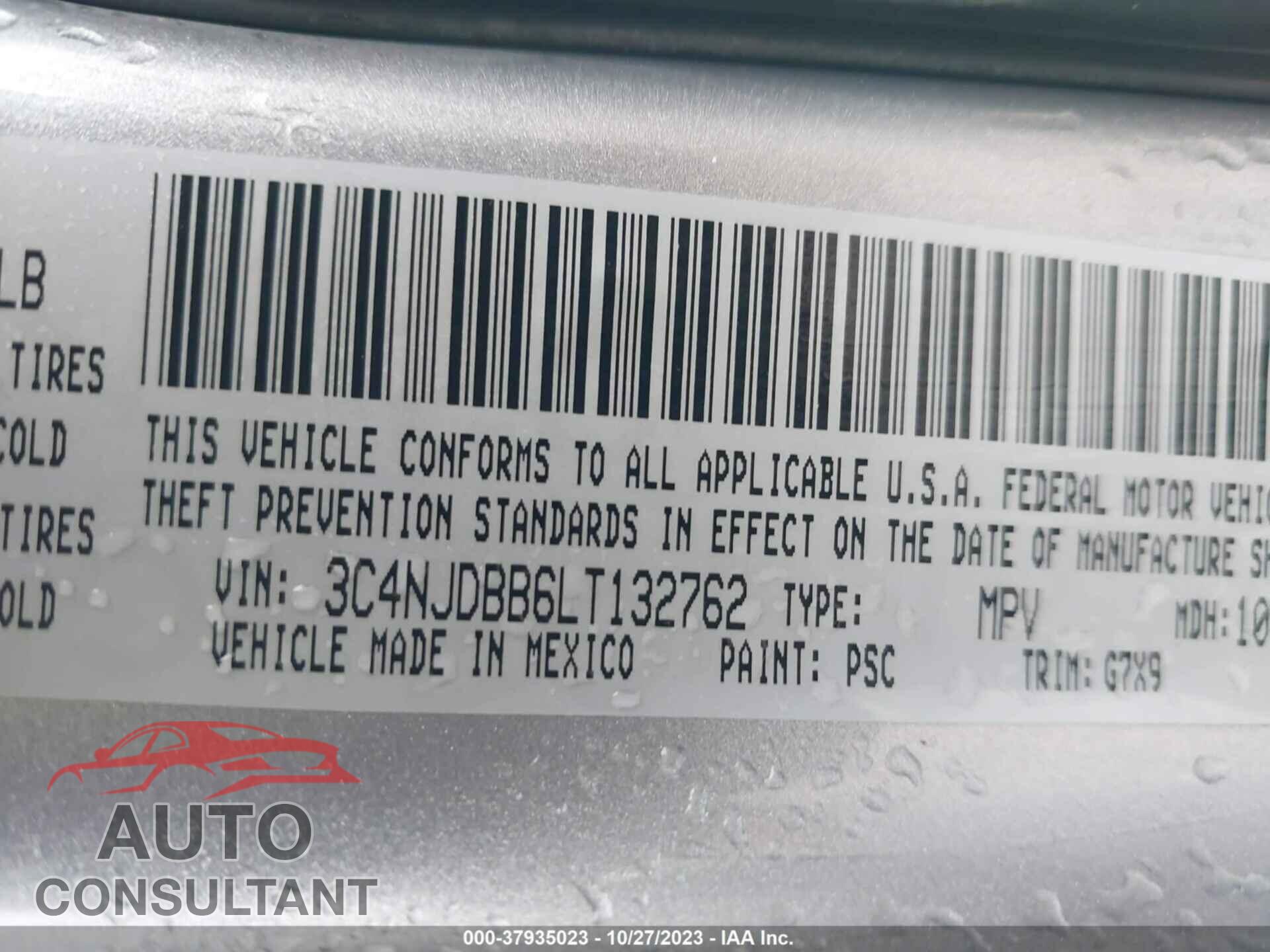 JEEP COMPASS 2020 - 3C4NJDBB6LT132762