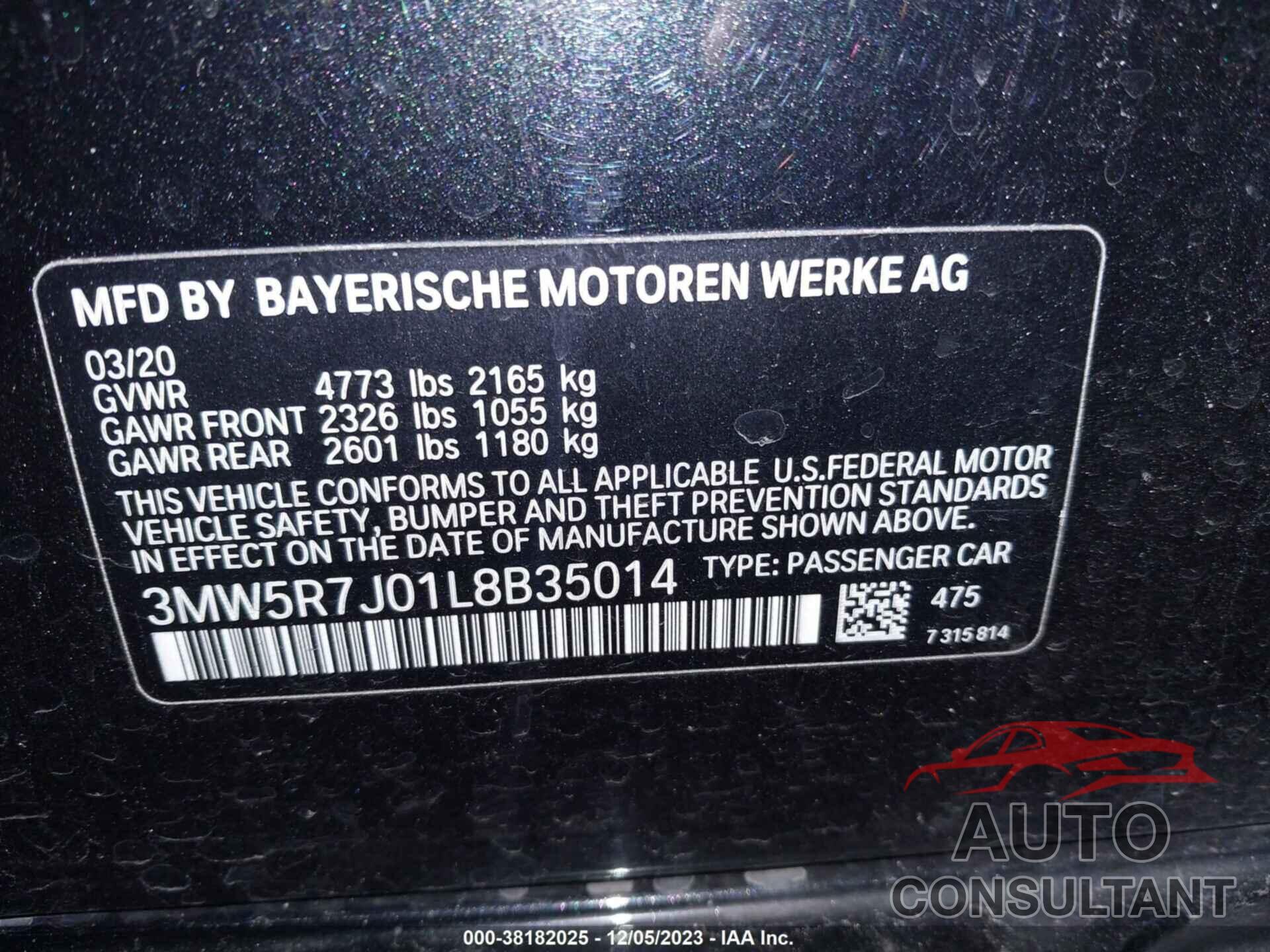 BMW 330XI 2020 - 3MW5R7J01L8B35014