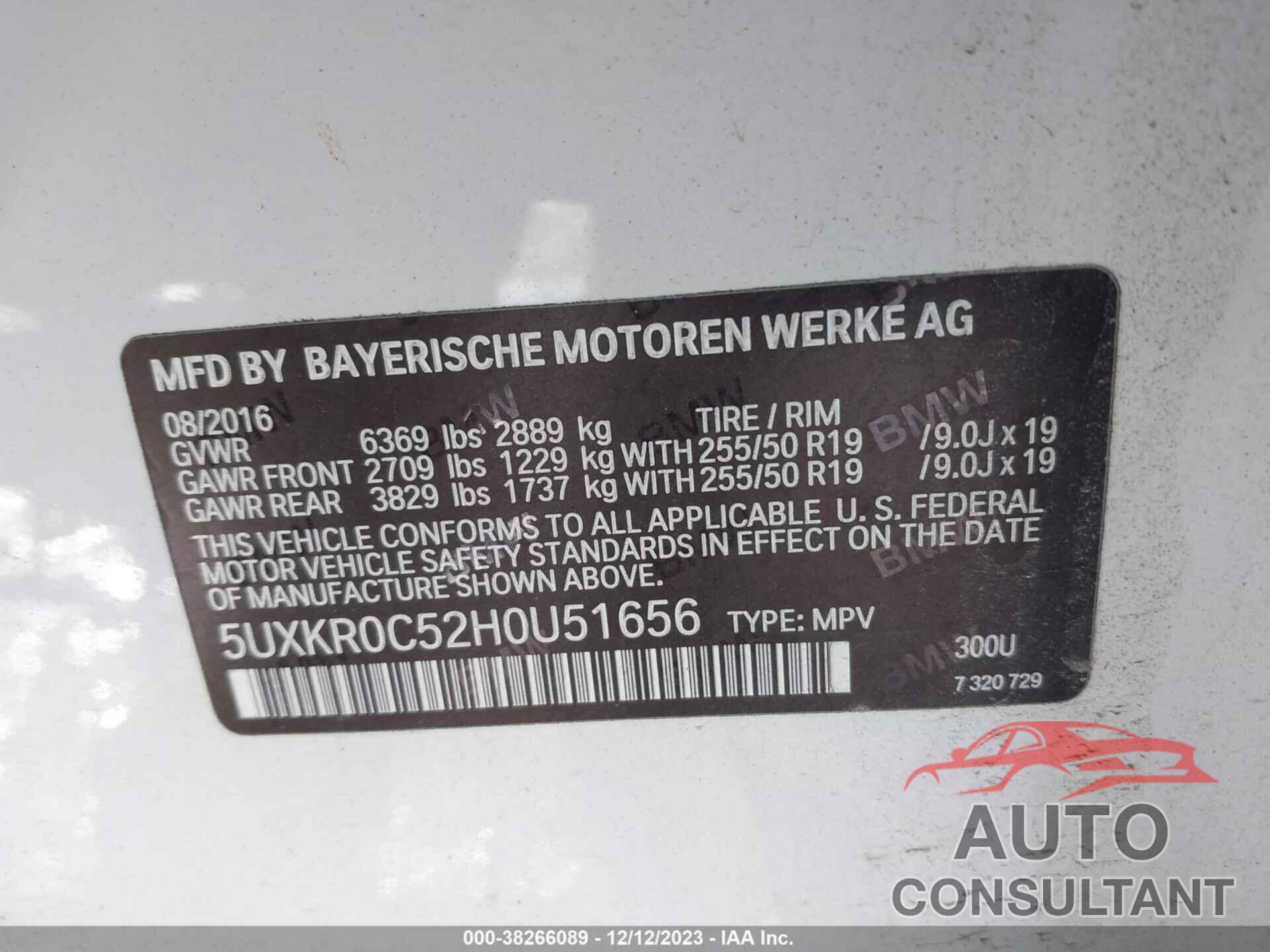BMW X5 2017 - 5UXKR0C52H0U51656