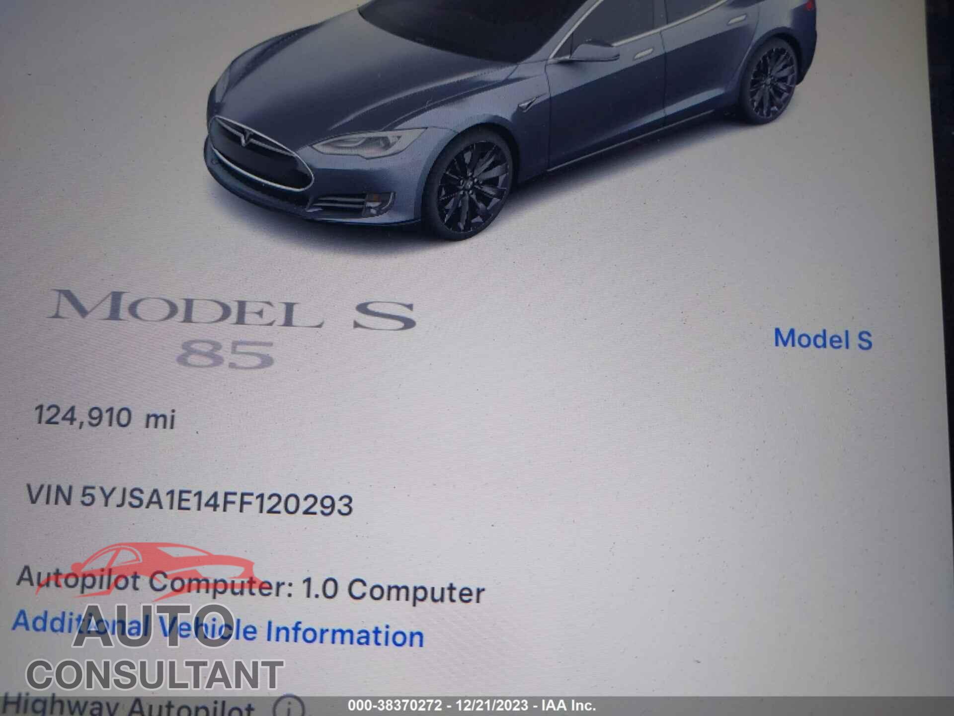 TESLA MODEL S 2015 - 5YJSA1E14FF120293