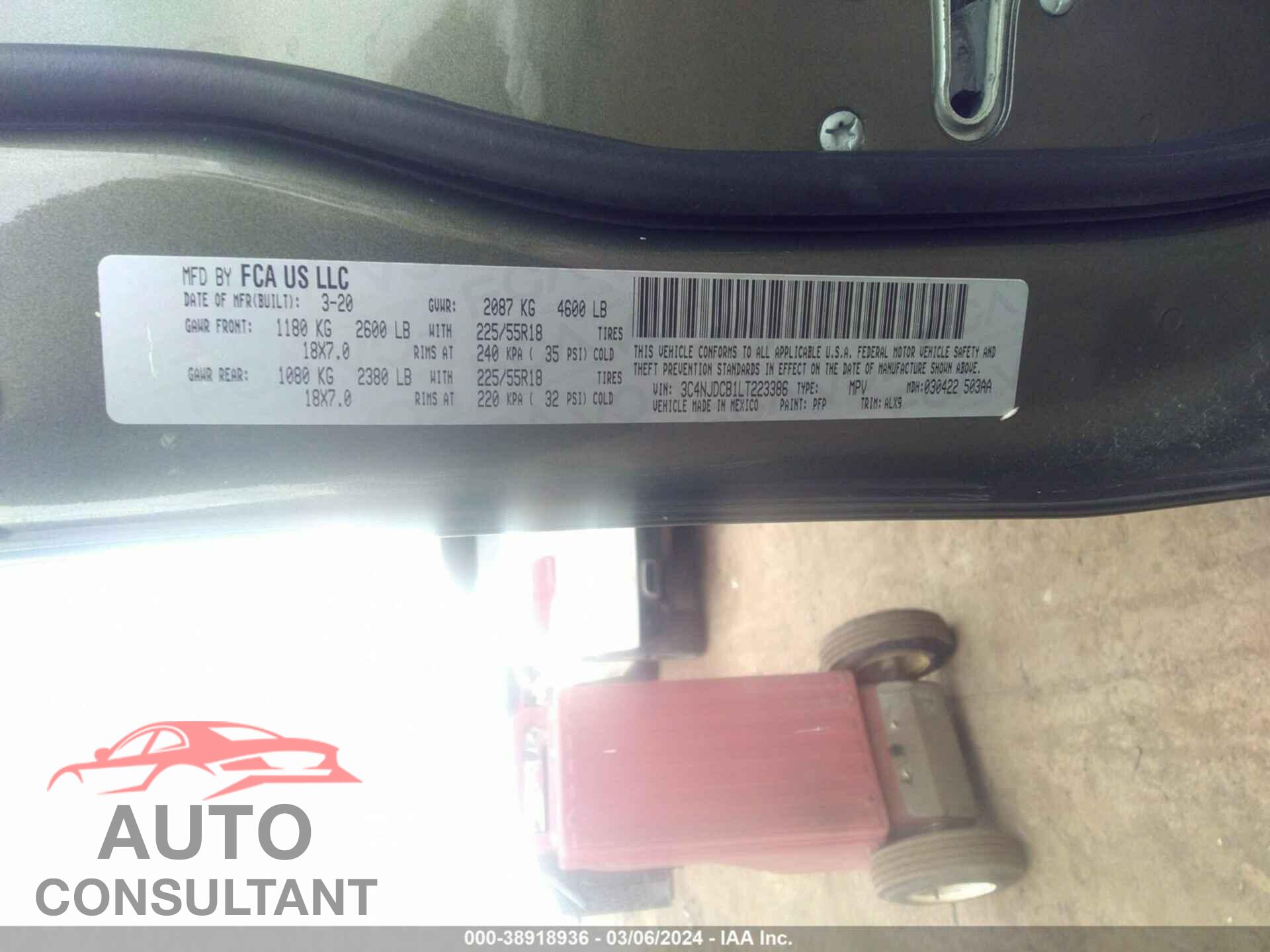 JEEP COMPASS 2020 - 3C4NJDCB1LT223386