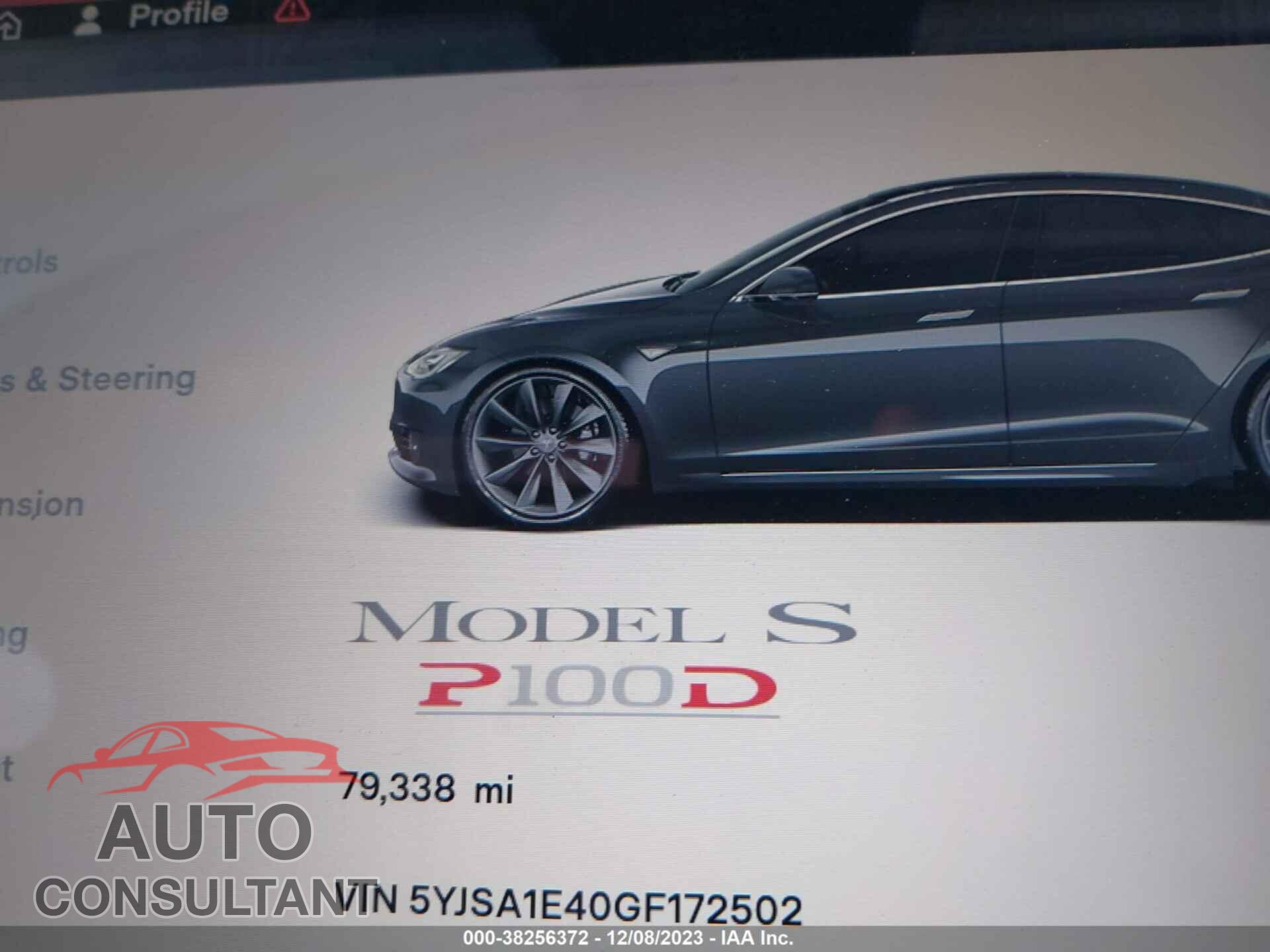 TESLA MODEL S 2016 - 5YJSA1E40GF172502