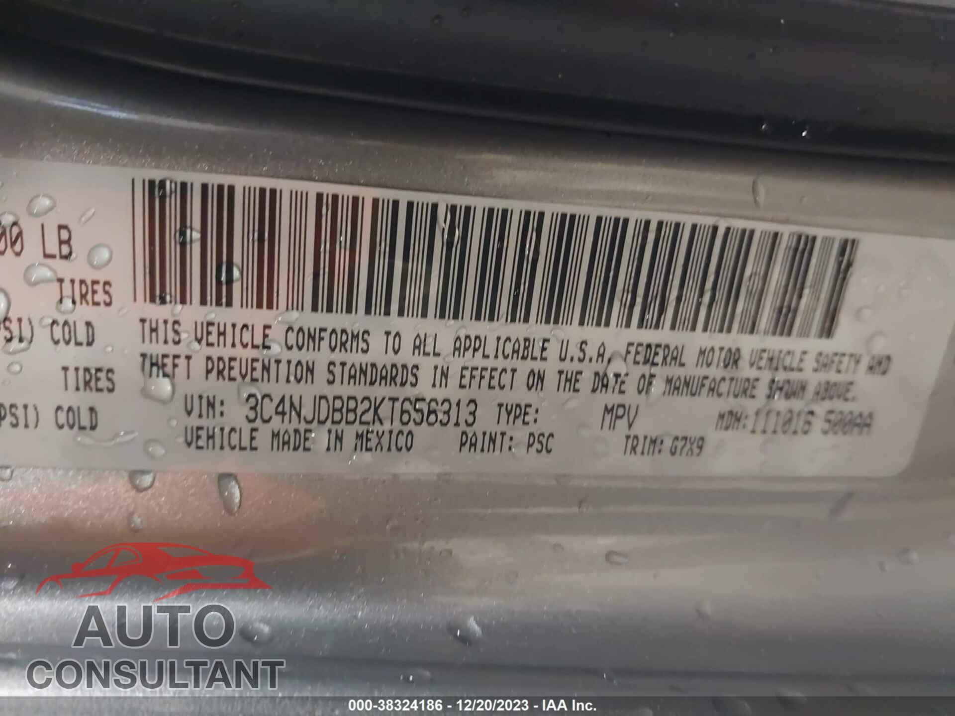 JEEP COMPASS 2019 - 3C4NJDBB2KT656313