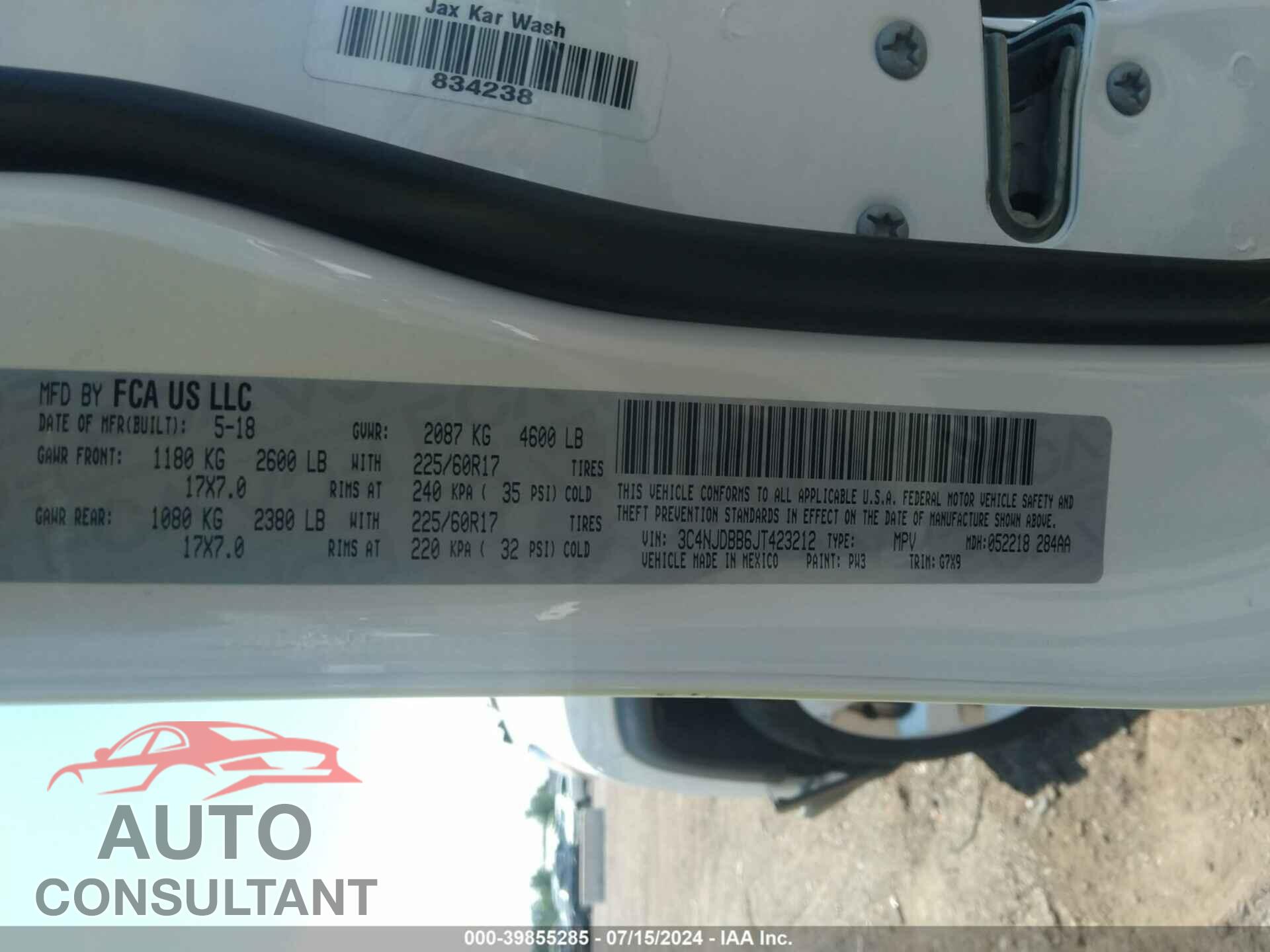 JEEP COMPASS 2018 - 3C4NJDBB6JT423212