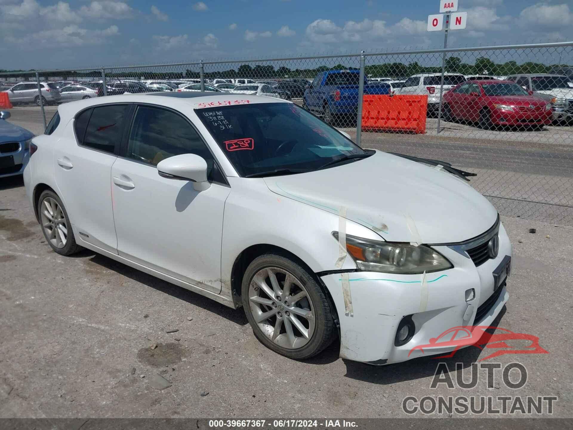 LEXUS CT 200H 2012 - JTHKD5BH3C2102882