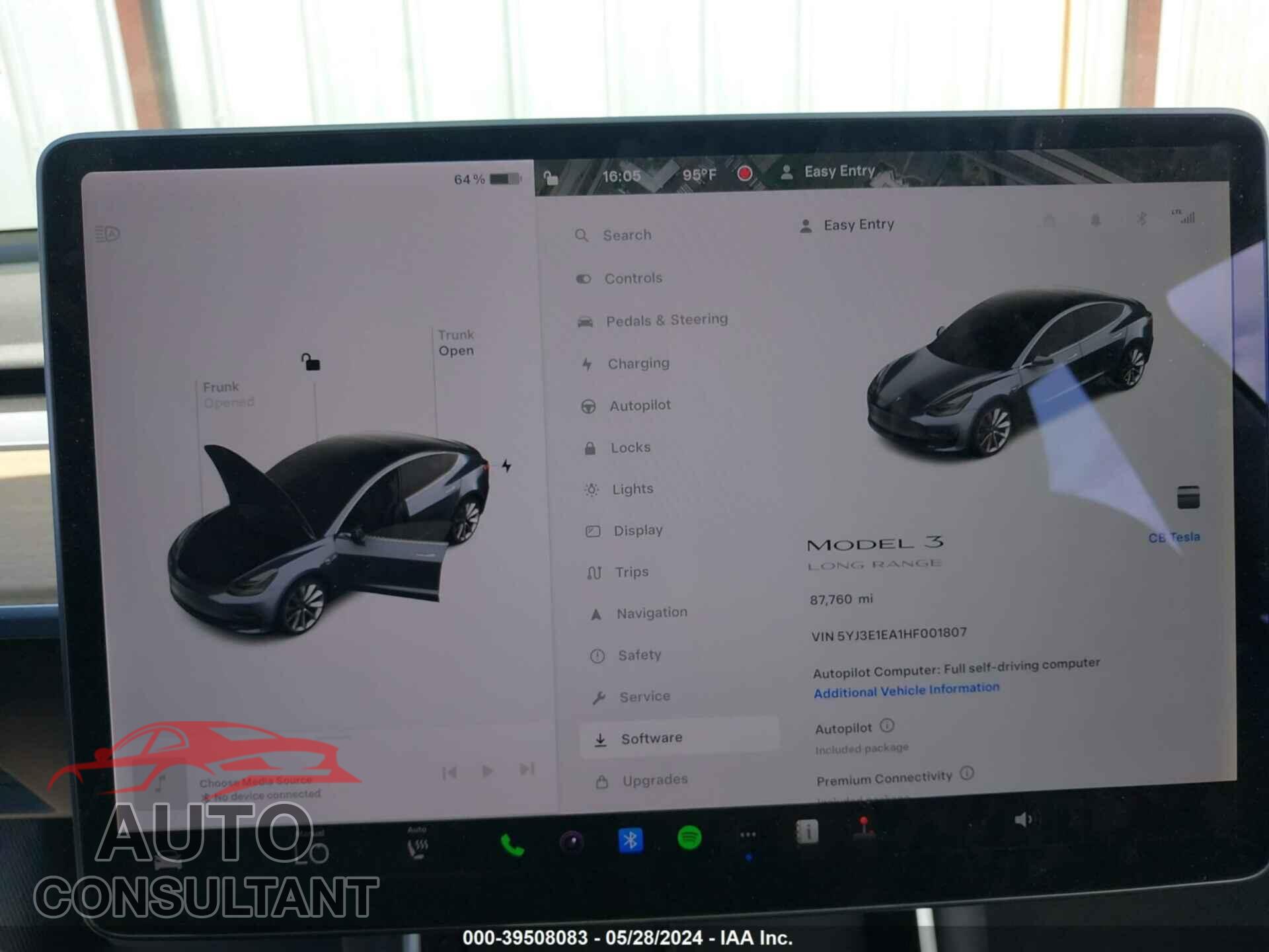TESLA MODEL 3 2017 - 5YJ3E1EA1HF001807