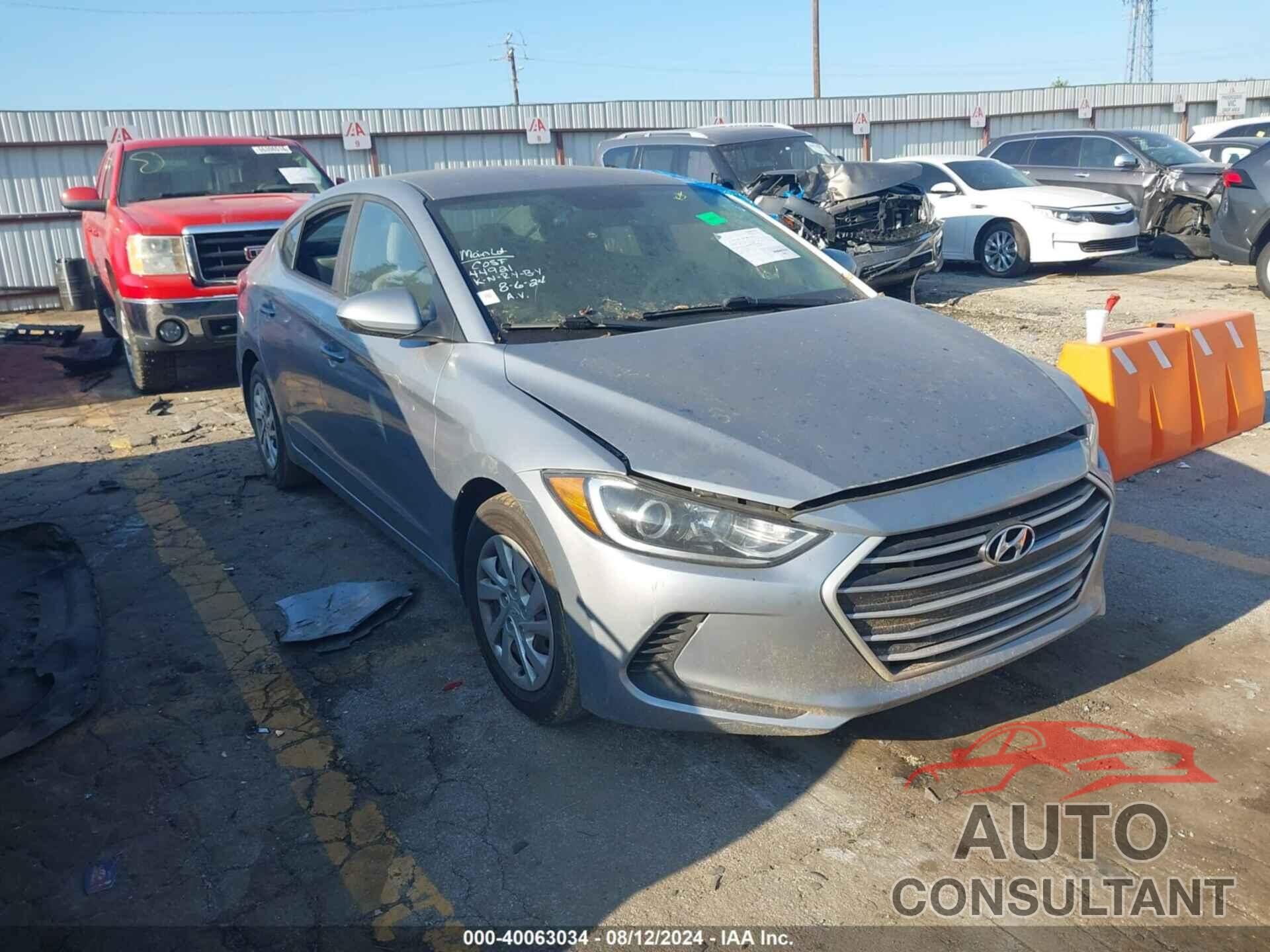 HYUNDAI ELANTRA 2017 - 5NPD74LFXHH166951