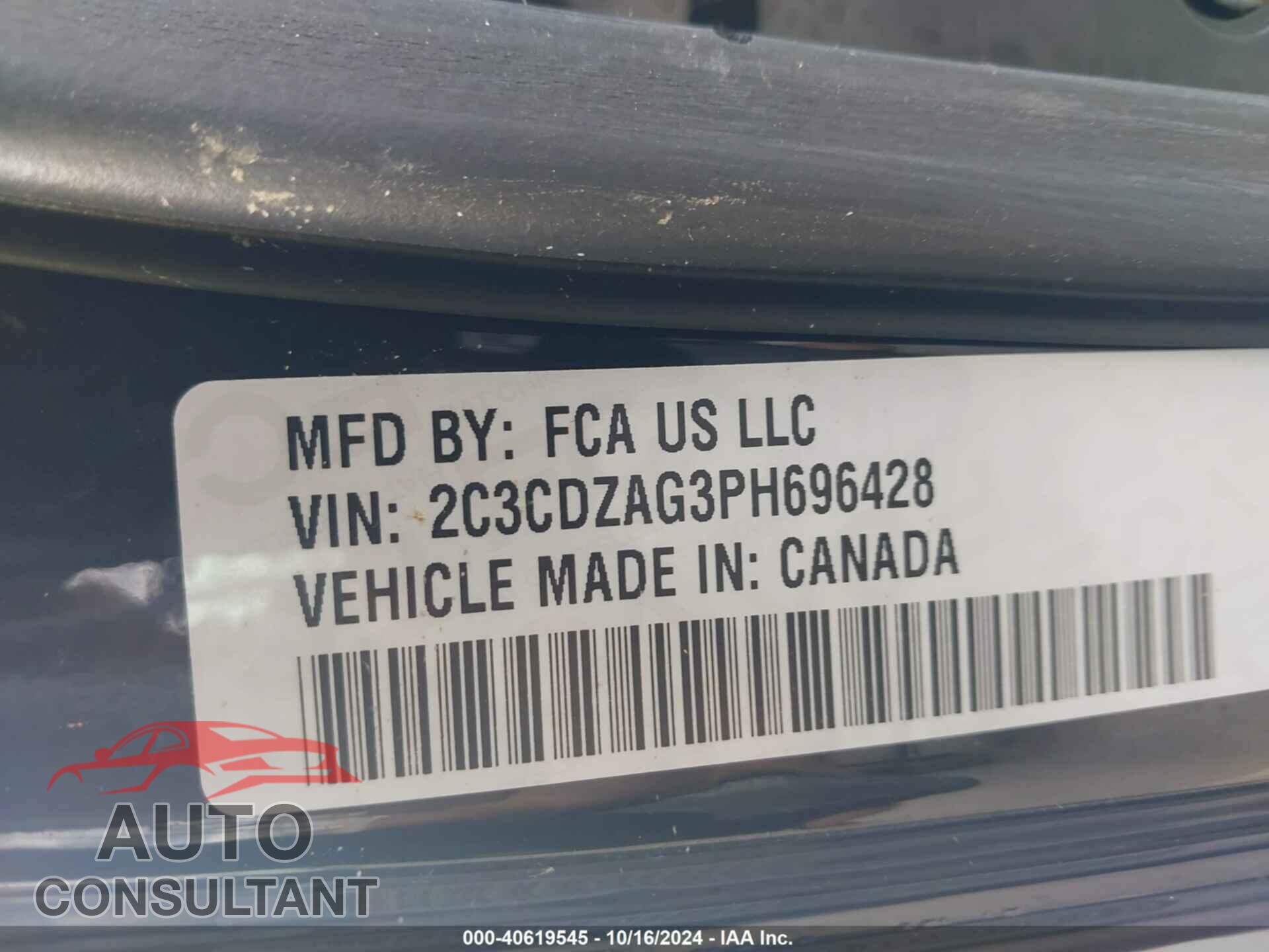 DODGE CHALLENGER 2023 - 2C3CDZAG3PH696428