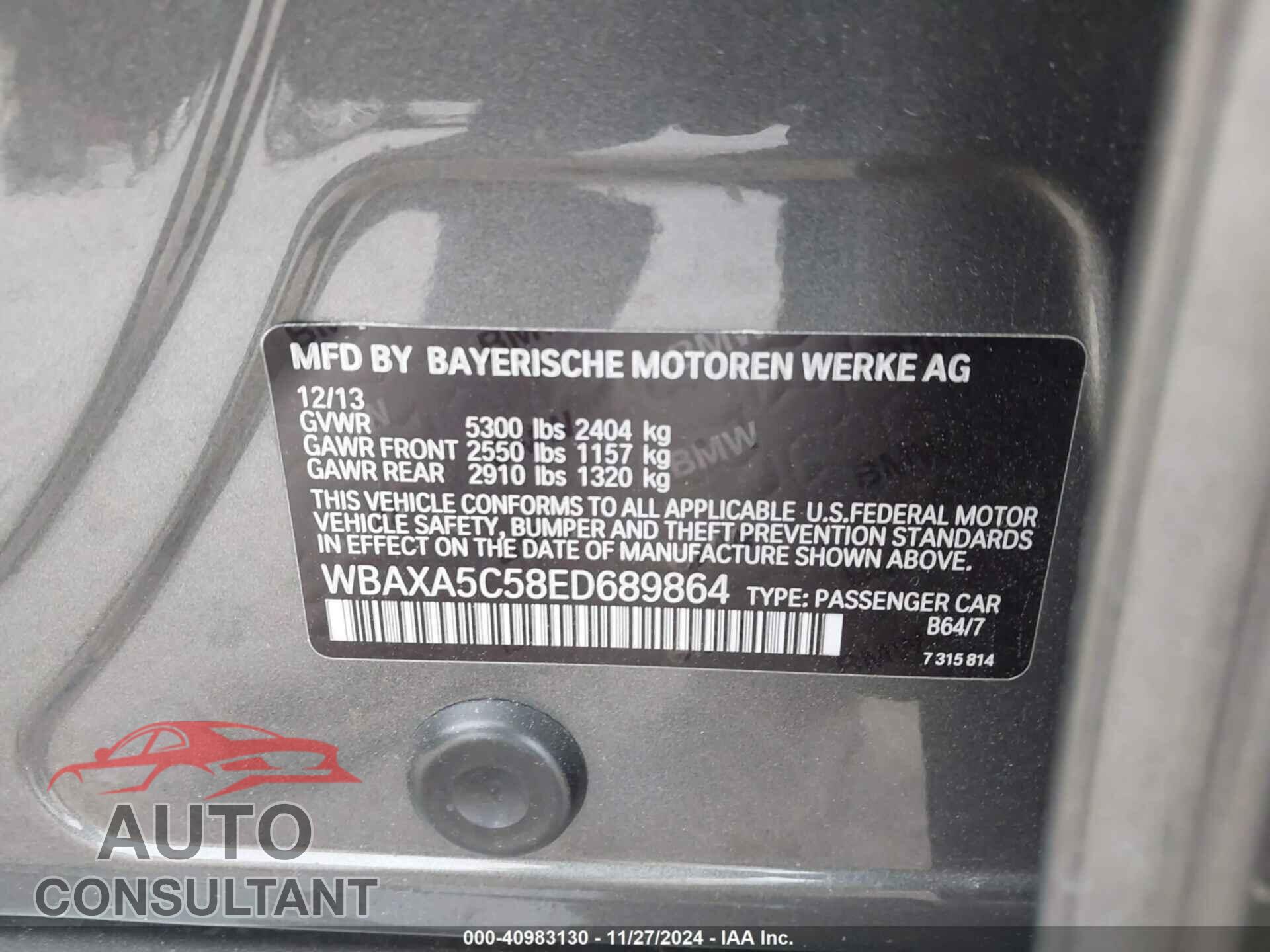 BMW 535D 2014 - WBAXA5C58ED689864