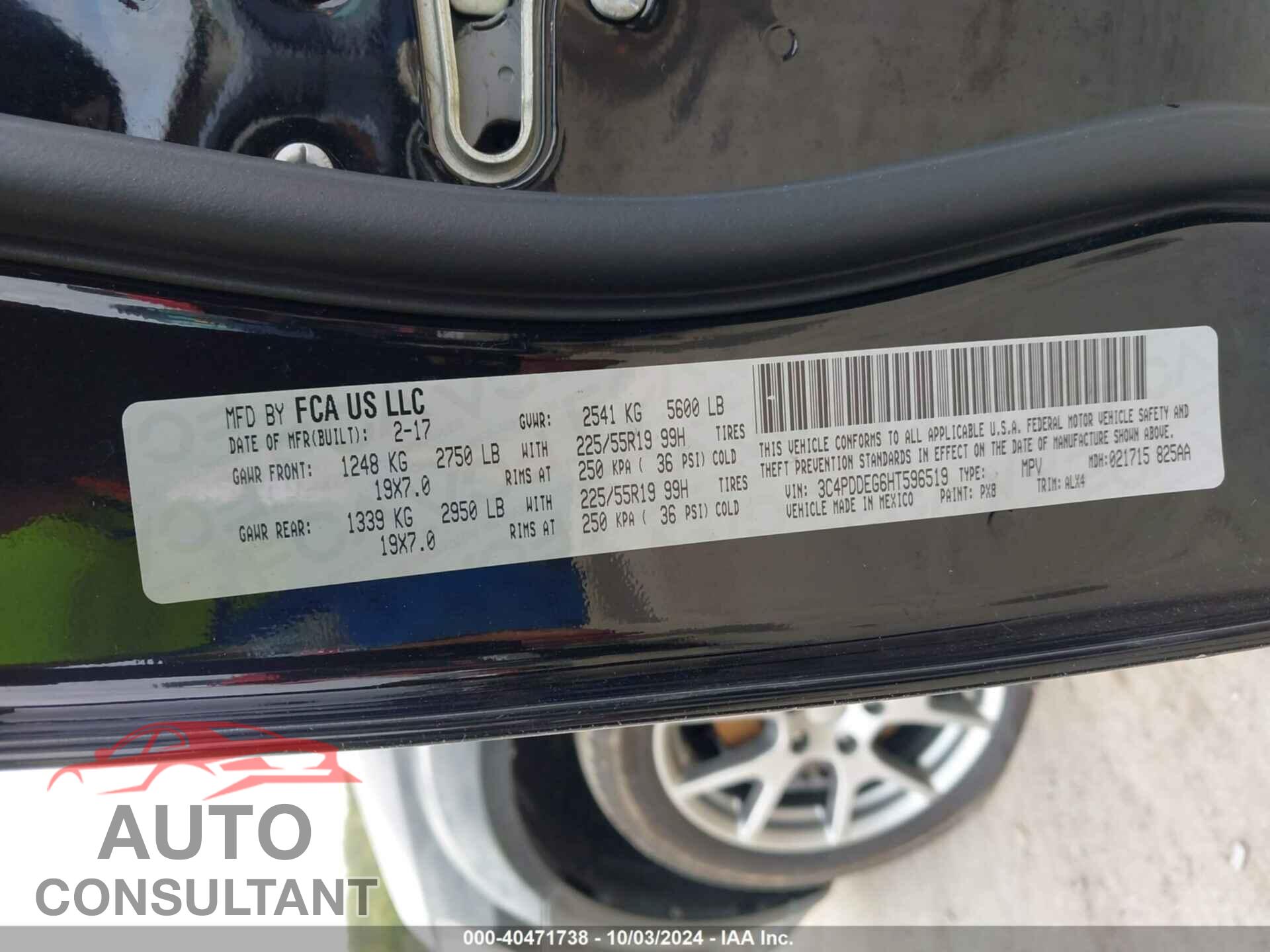 DODGE JOURNEY 2017 - 3C4PDDEG6HT596519