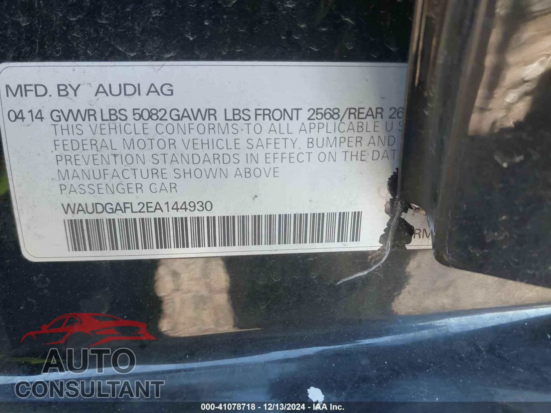 AUDI S4 2014 - WAUDGAFL2EA144930