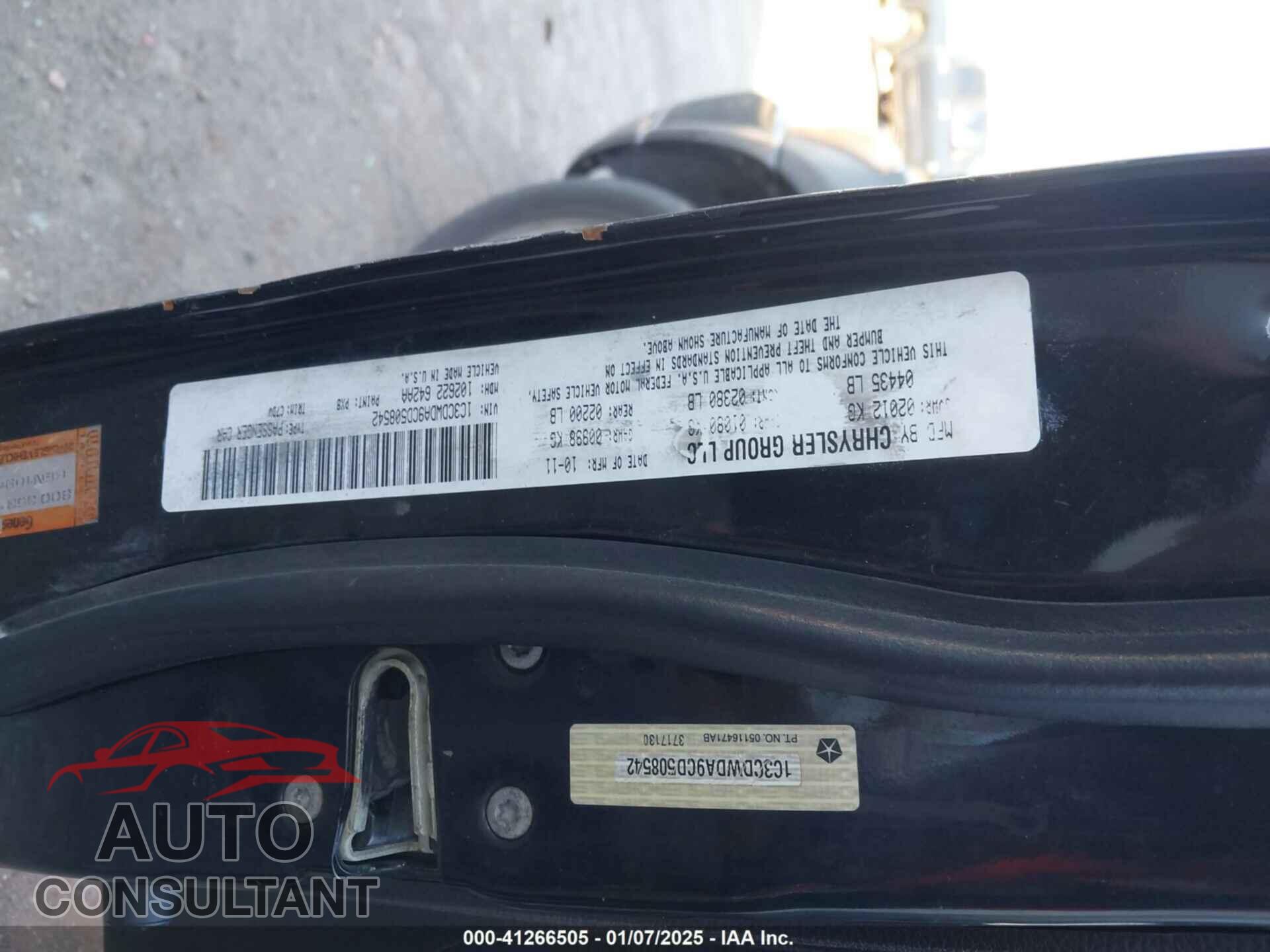DODGE CALIBER 2012 - 1C3CDWDA9CD508542