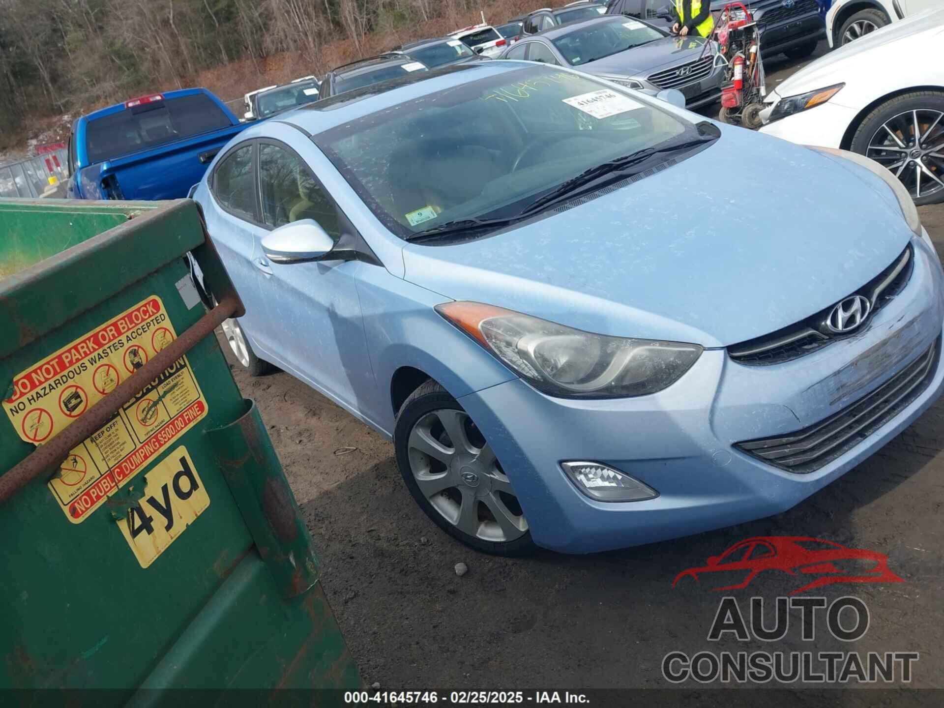 HYUNDAI ELANTRA 2012 - KMHDH4AE3CU311457