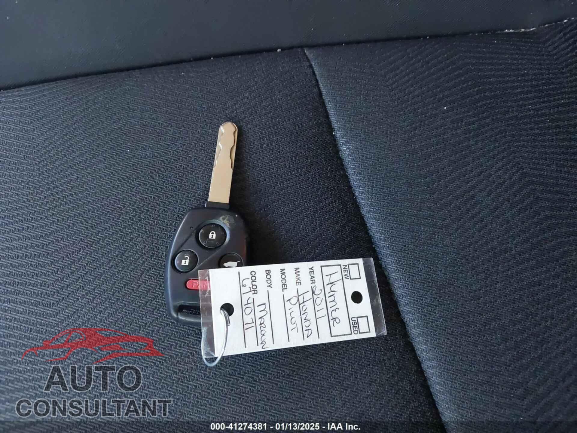 HONDA PILOT 2011 - 5FNYF4H26BB074686