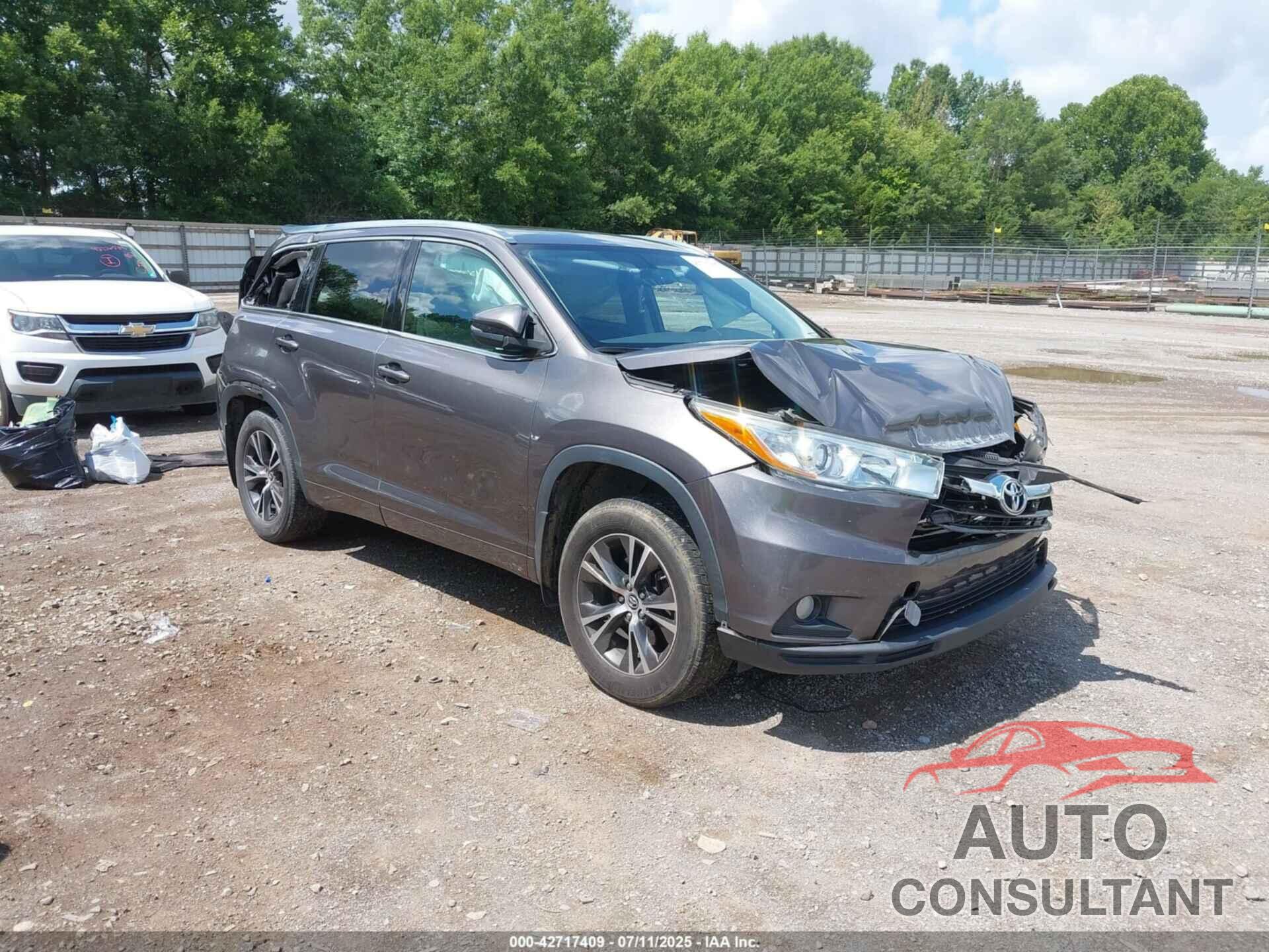 TOYOTA HIGHLANDER 2016 - 5TDKKRFH0GS140982