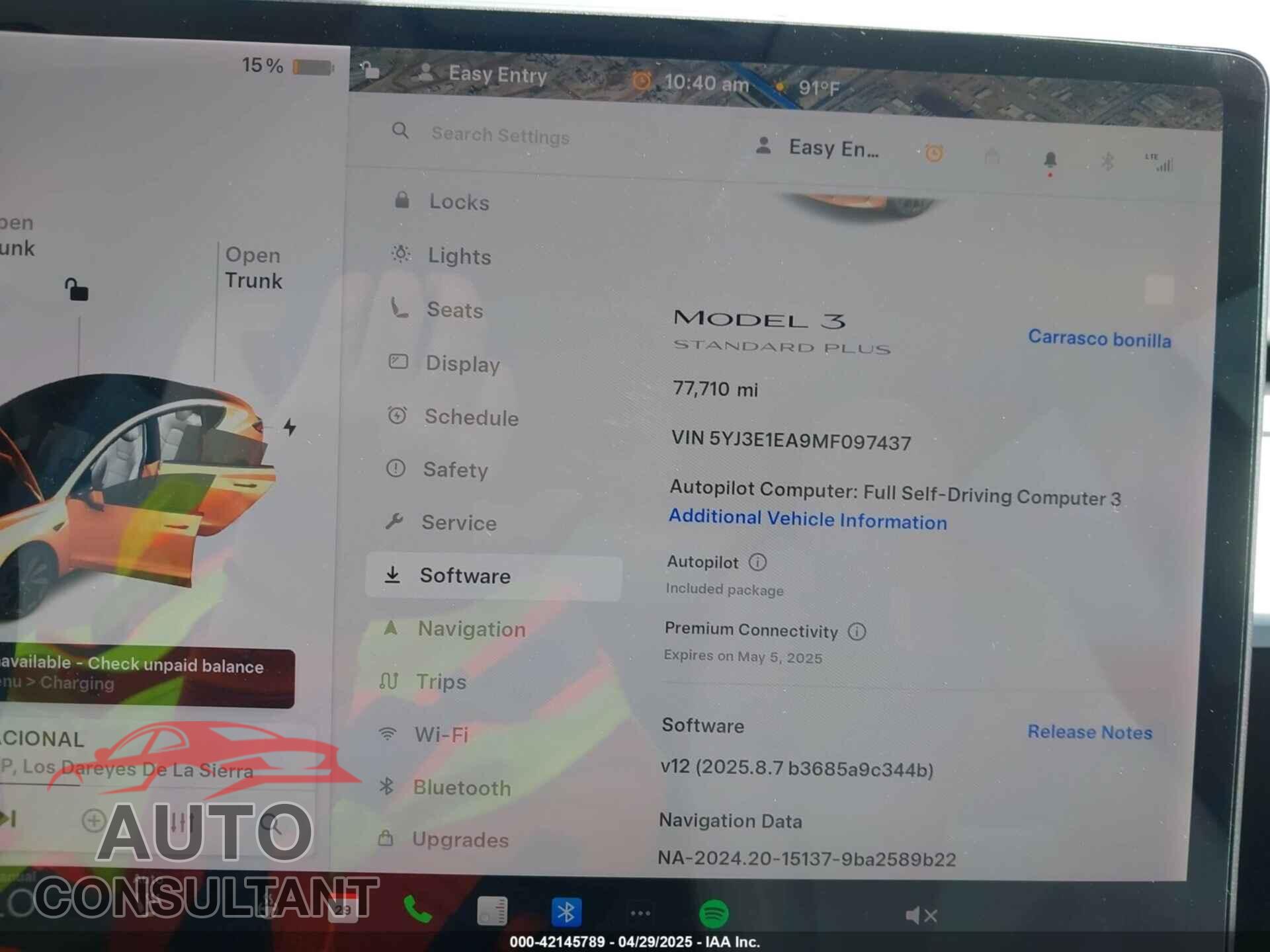 TESLA MODEL 3 2021 - 5YJ3E1EA9MF097437