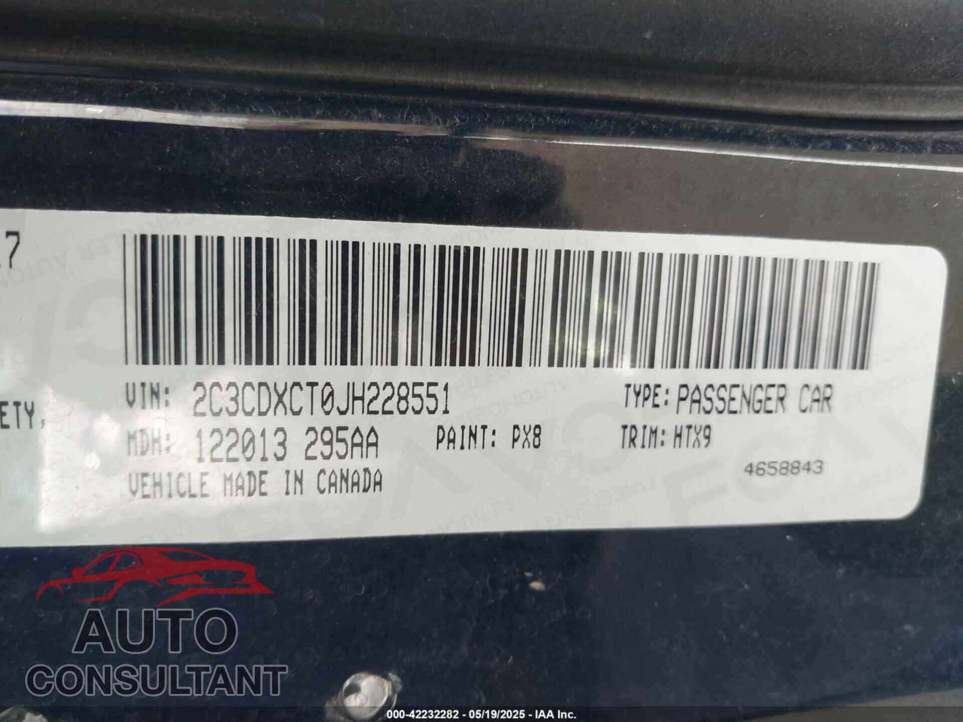DODGE CHARGER 2018 - 2C3CDXCT0JH228551